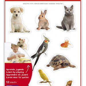 Apli Gomets Tematicos Realistas de Mascotas - 132 Gomets en 12 Hojas - Adhesivo Removible - Ideal para Desarrollar Habilidades Motoras - Normas EN-71 y FSC - 100% Reciclables - Coloridos