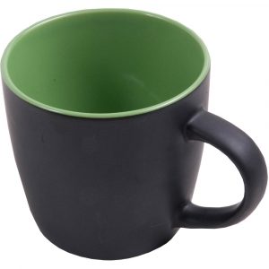 Taza negra de cerámica con dentro colorado (caja individual) (0,35 L), Verde metz, , , ,