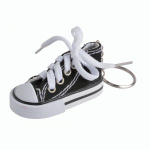 Llavero de tejido en forma de bamba, Negro, , , ,