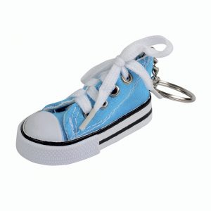 Llavero de tejido en forma de bamba, Celeste, , , ,