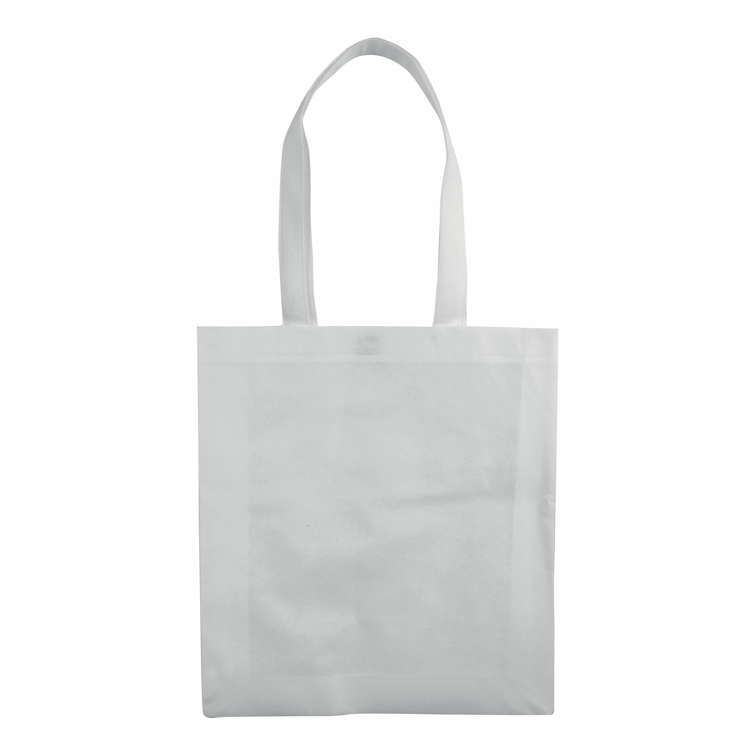 Bolsa de tejido sin tejer con asas largas., Blanco, , , ,