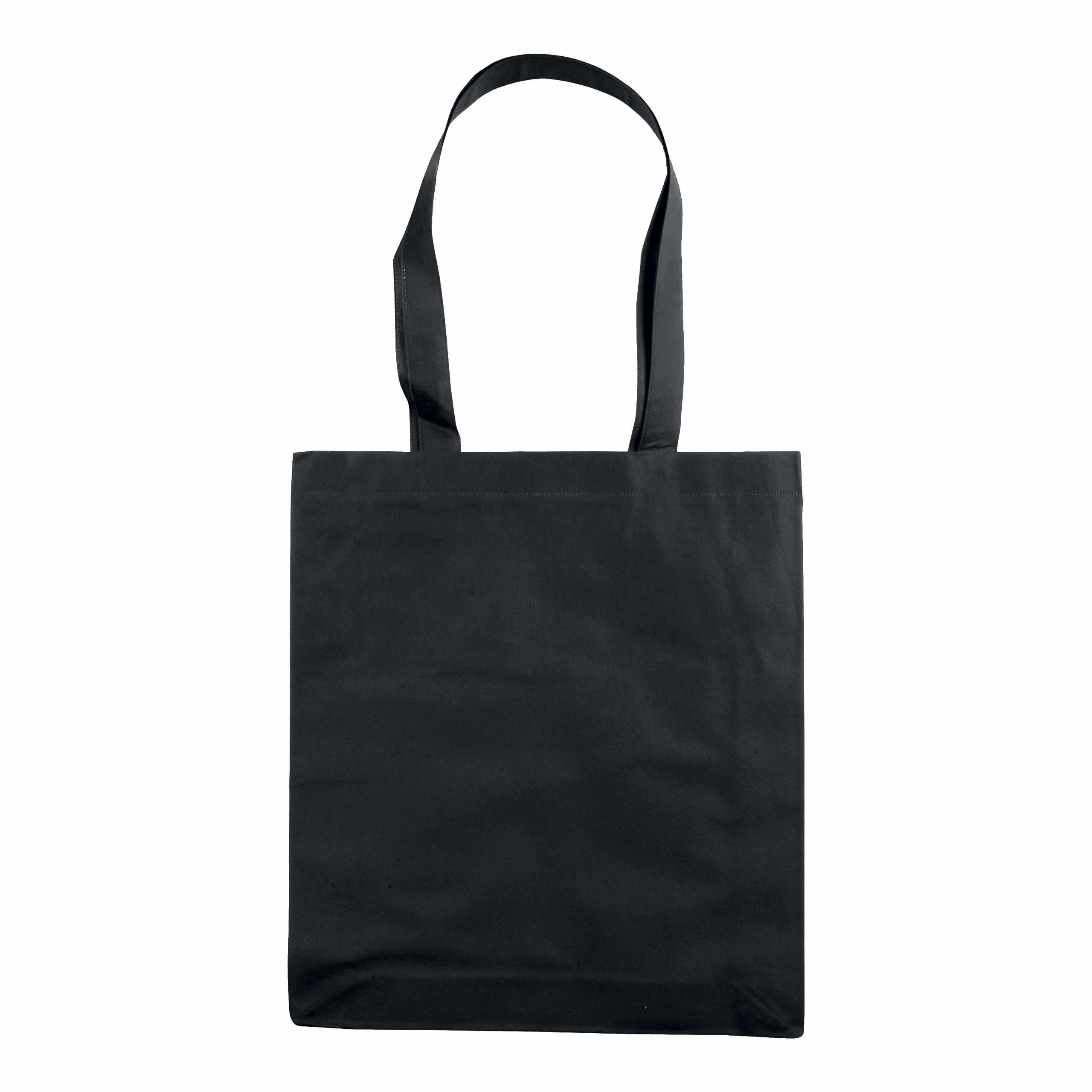 Bolsa de tejido sin tejer con asas largas., Negro, , , ,