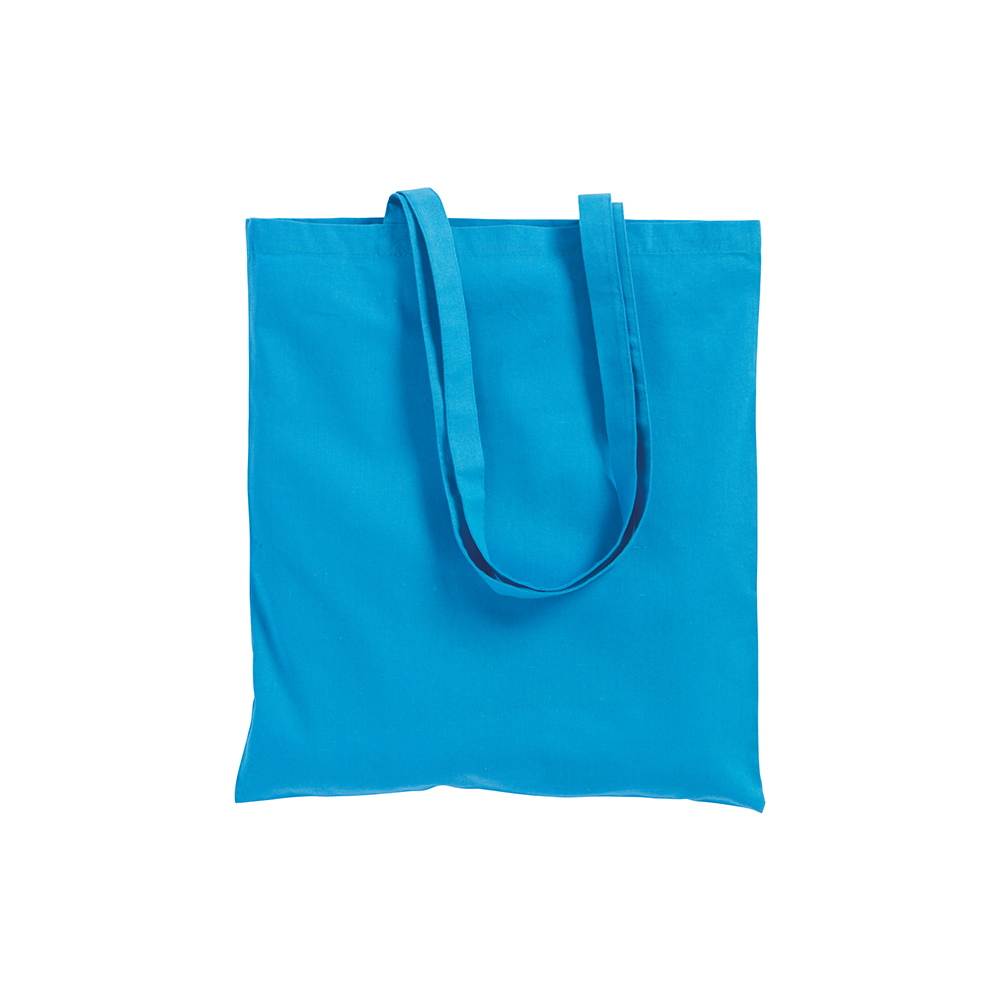 Bolsa de algodón  con asas largas., Celeste, , , 220 GR M2,