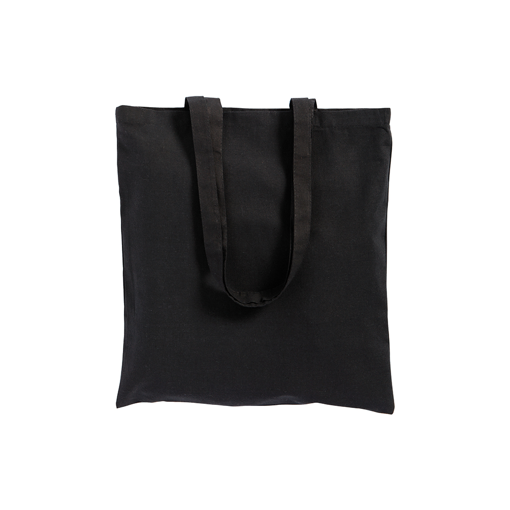 Bolsa de algodón con fuelle e asas largas., Negro, , , 220 GR M2,