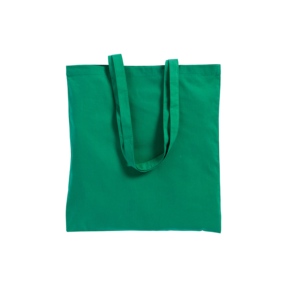 Bolsa de algodón con fuelle e asas largas., Verde, , , 220 GR M2,