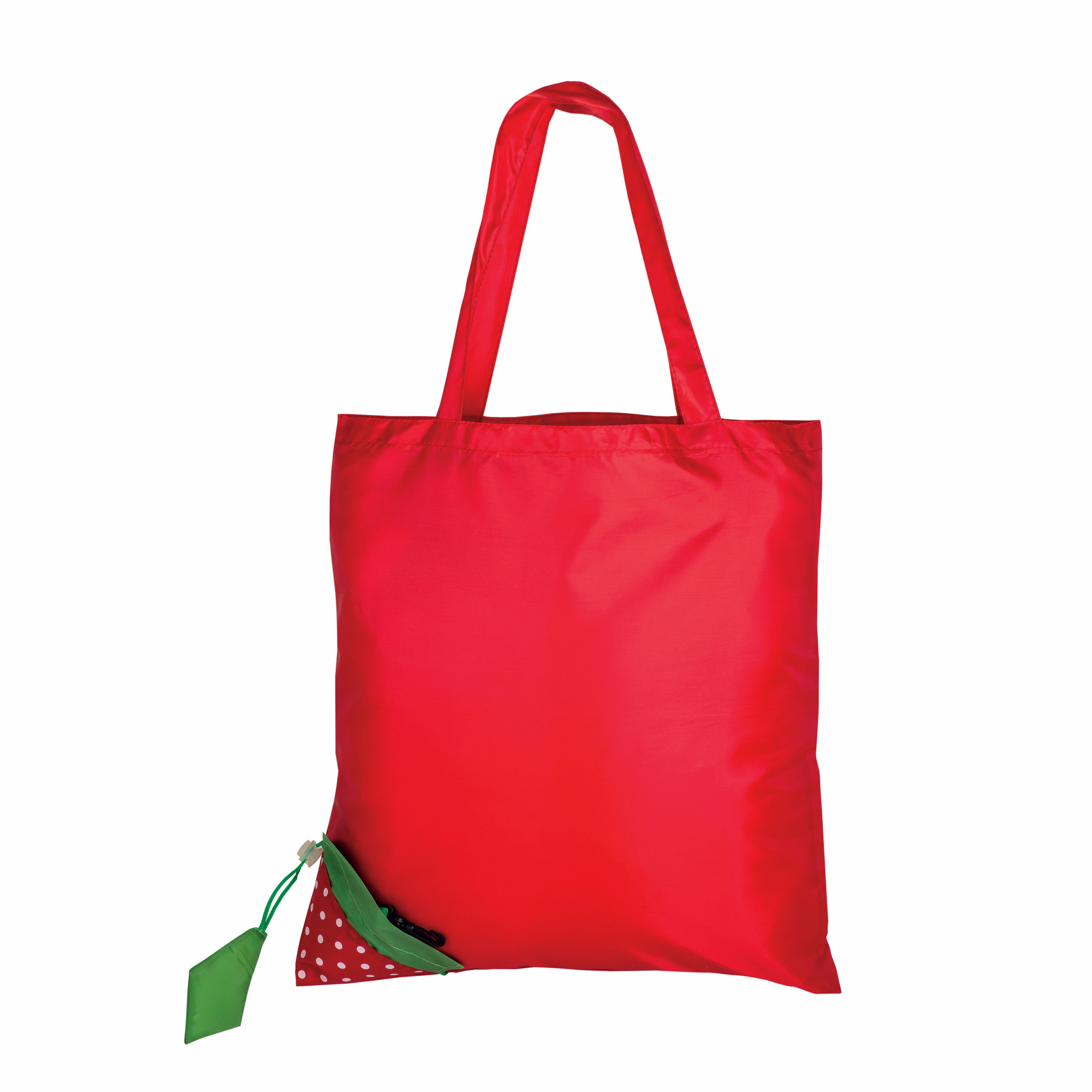 Bolsa plegable de poliéster 190T, forma de fresa., Rojo, , , ,