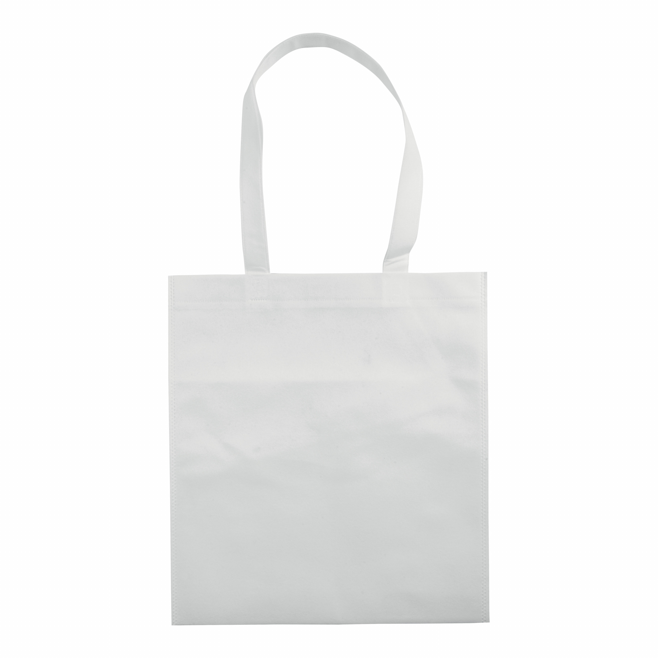 Bolsa blanca de tejido sin tejer, asas largas, apta para transfer, Blanco, , , ,