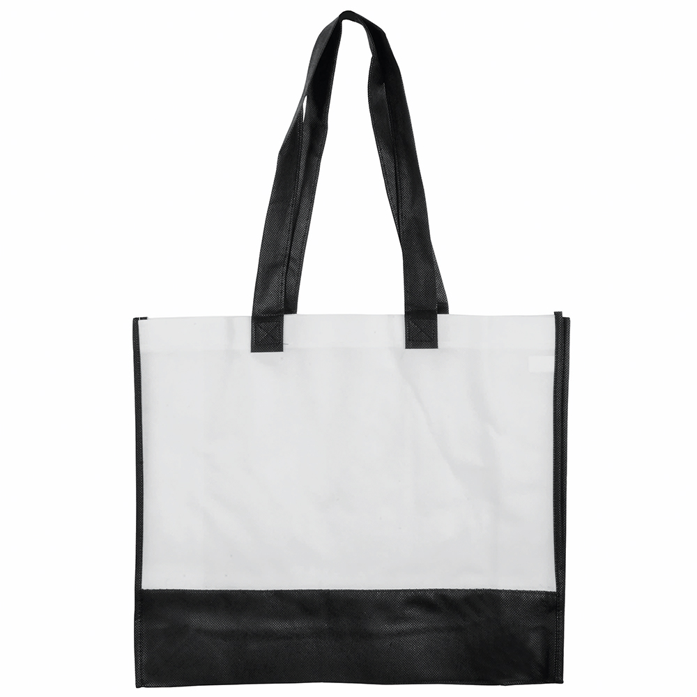 Bolsa bicolor de tejido sin tejer, Negro, , , ,