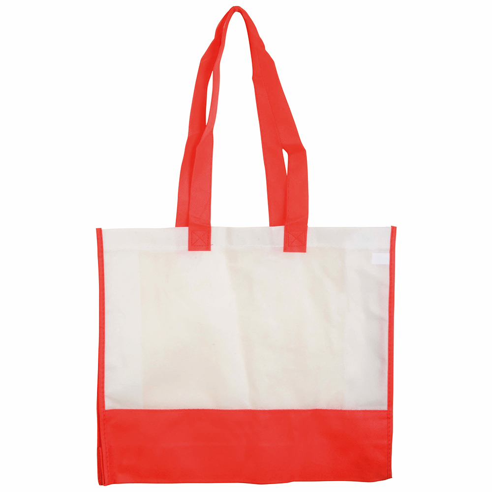 Bolsa bicolor de tejido sin tejer, Rojo, , , ,