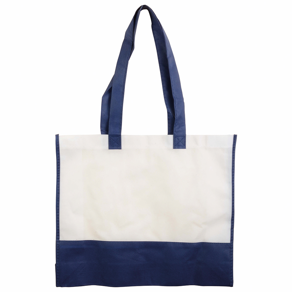 Bolsa bicolor de tejido sin tejer, Azul, , , ,