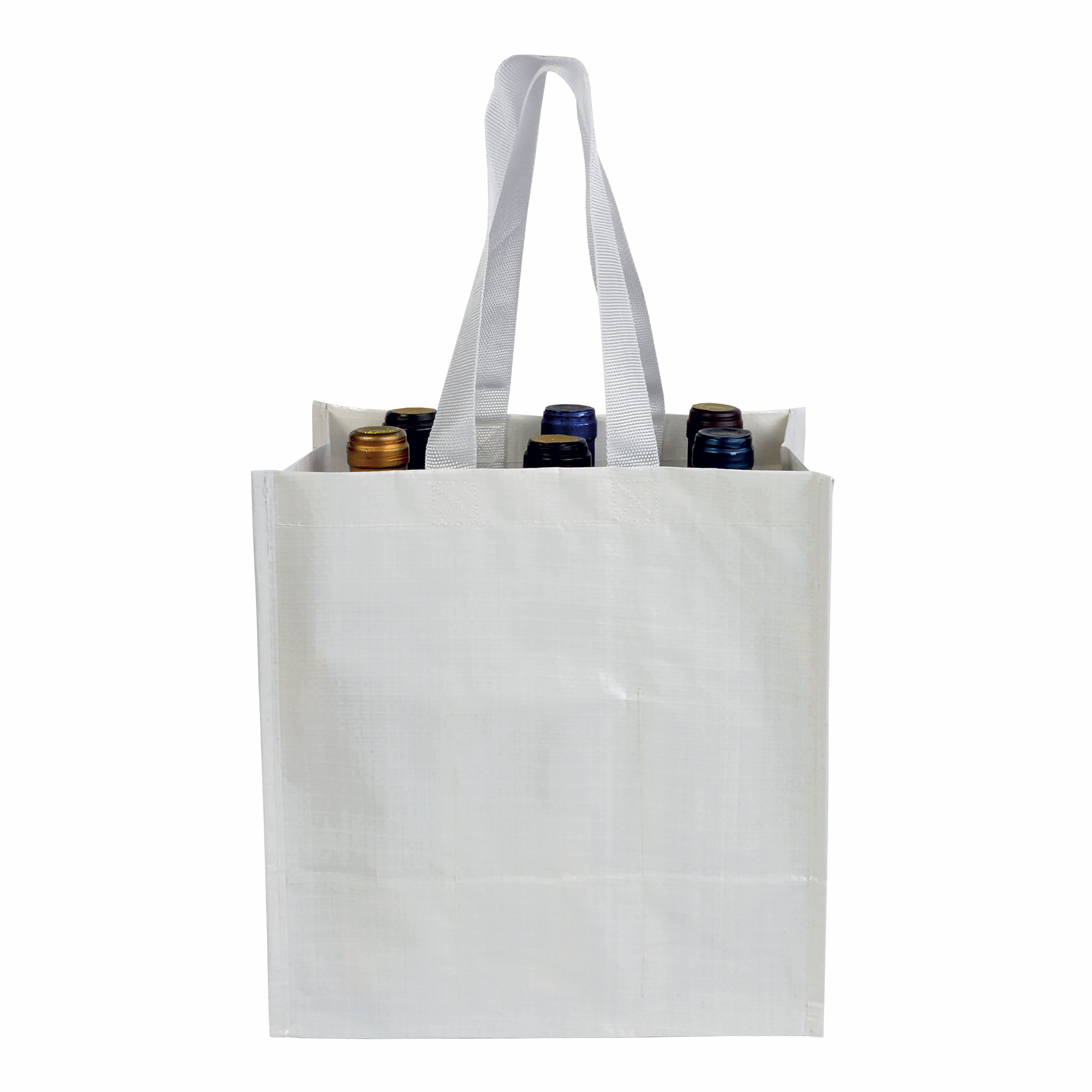 Bolsa de polipropileno laminado para 6 botellas, Blanco, , , ,