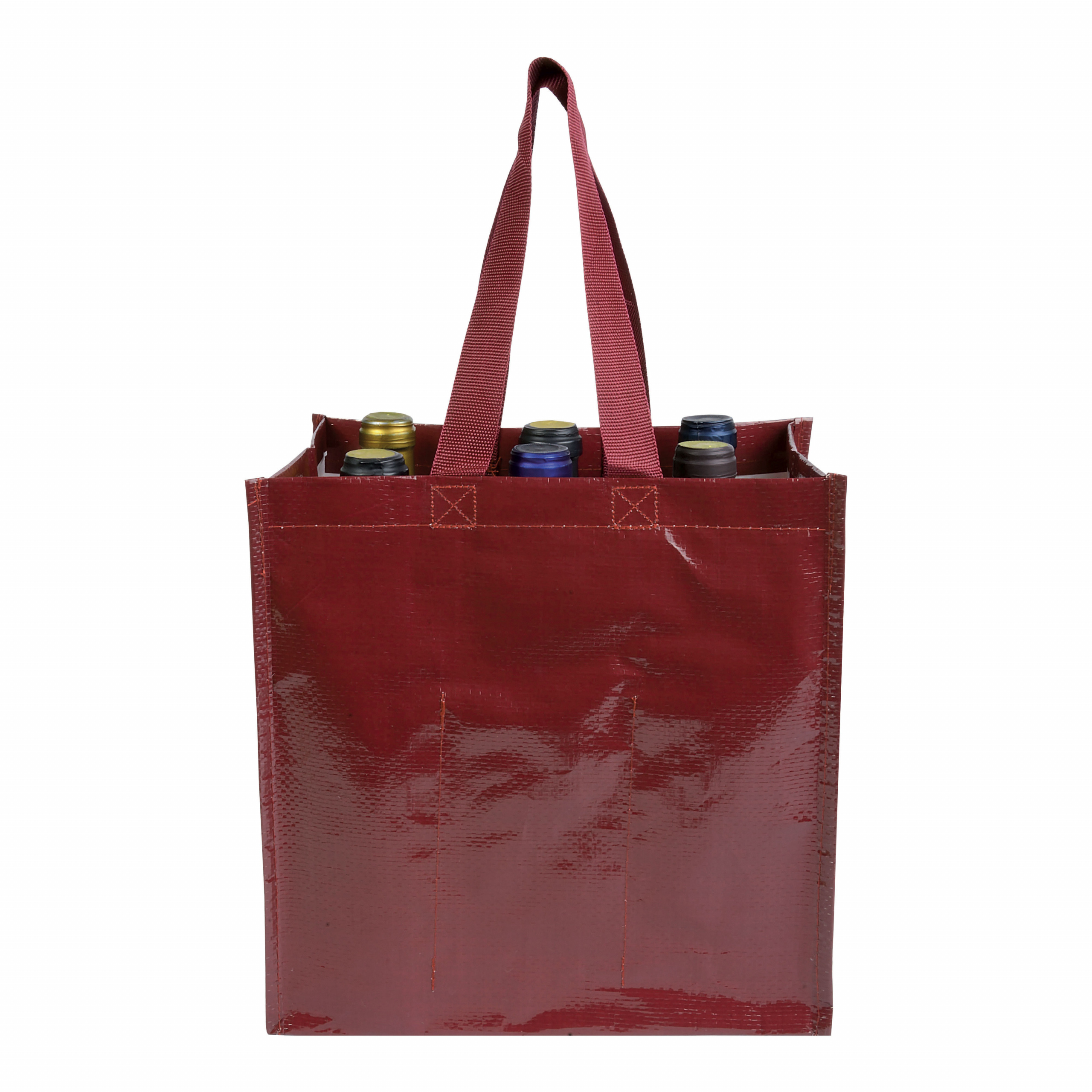 Bolsa de polipropileno laminado para 6 botellas, Bordeaux, , , ,