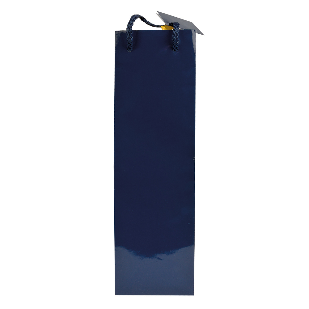 Titular de la botella bolsa de papel laminado y cordón manijas + tarjetas de visita, Azul, , , ,