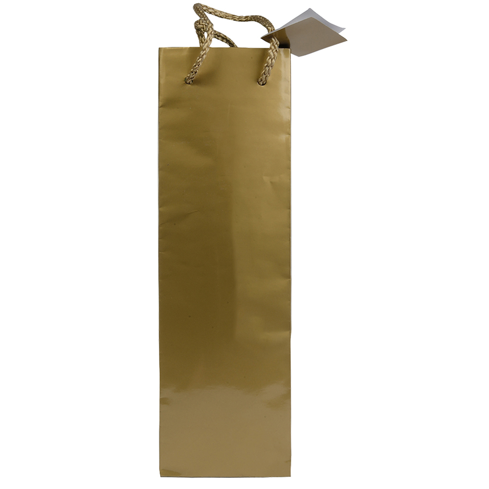 Titular de la botella bolsa de papel laminado y cordón manijas + tarjetas de visita, Dorado, , , ,