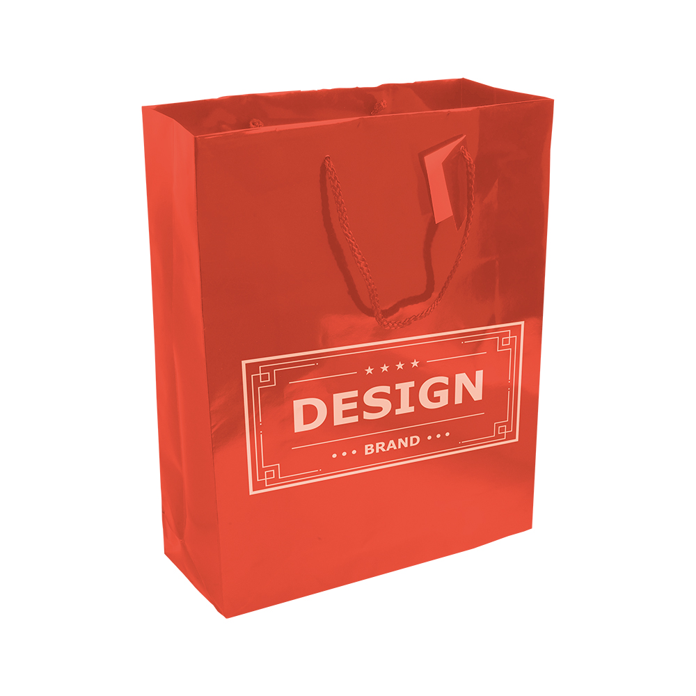 Bolsa de papel plastificado y cable de mangos + tarjetas de visita, Rojo, , , ,
