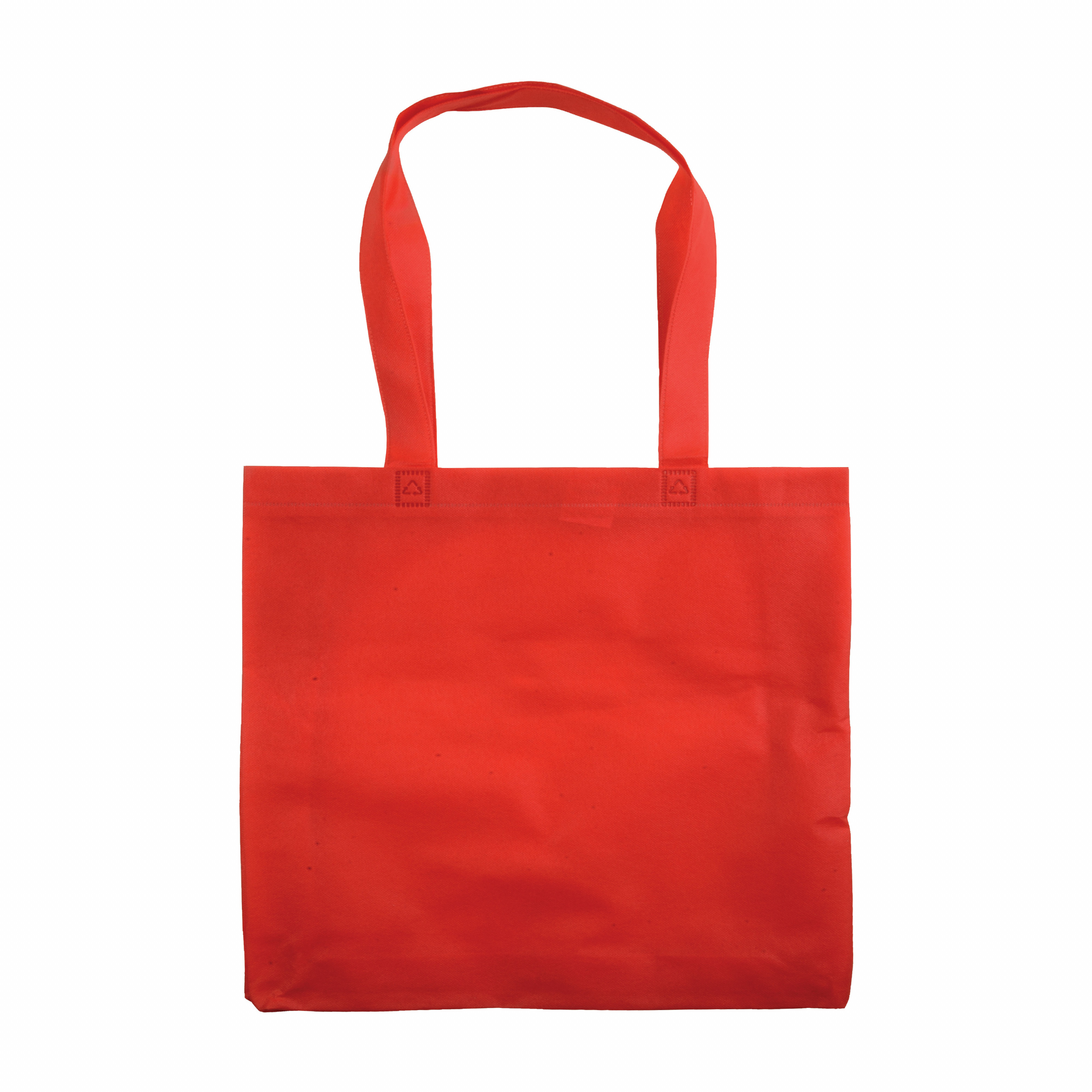 Bolsa de tejido sin tejer termosoldado, asas largas y fuelle, Rojo, , , ,
