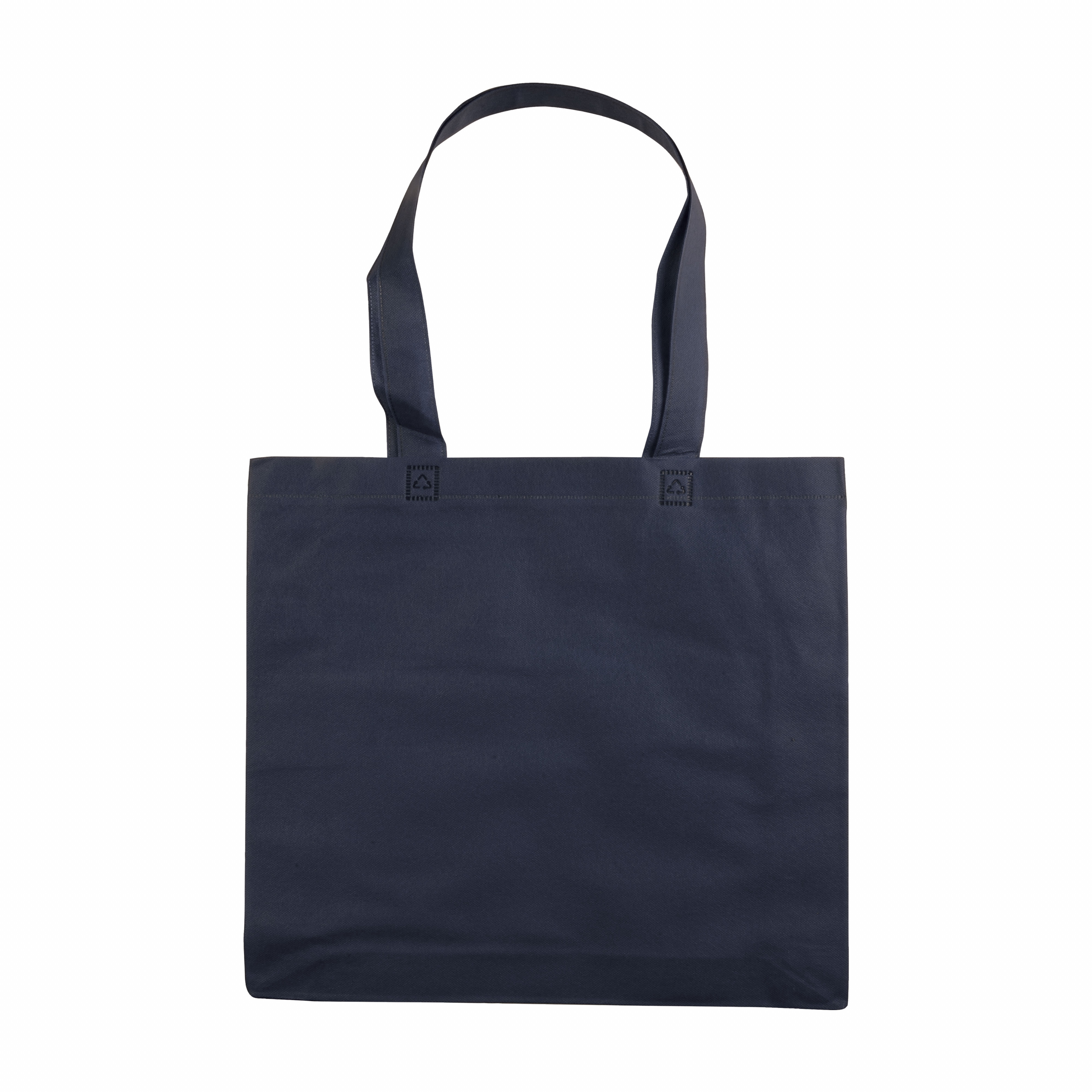 Bolsa de tejido sin tejer termosoldado, asas largas y fuelle, Azul, , , ,