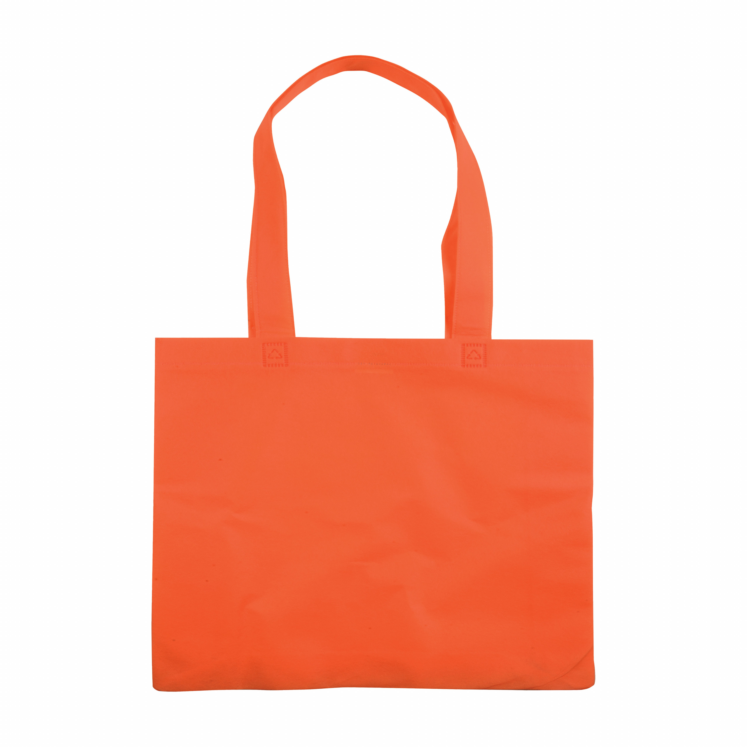 Bolsa de tejido sin tejer termosoldado, asas largas y fuelle, Naranja, , , ,