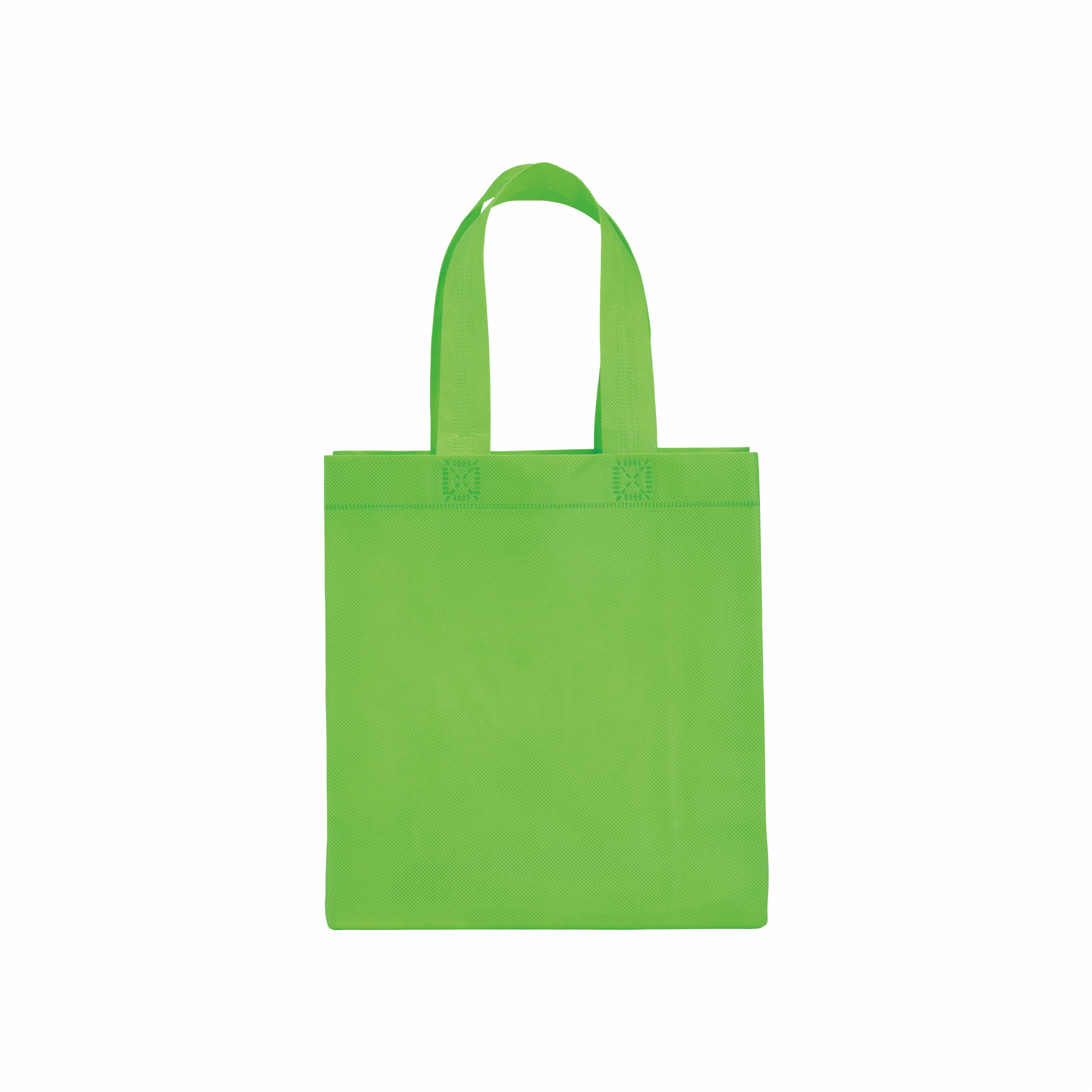 Bolsita de tejido sin tejer termosoldado, asas cortas y fuelle, Verde metz, , , ,