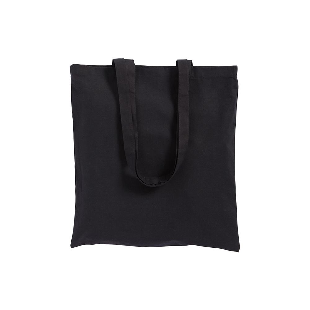 Bolsa de algodón, asas largas, Negro, , , ,