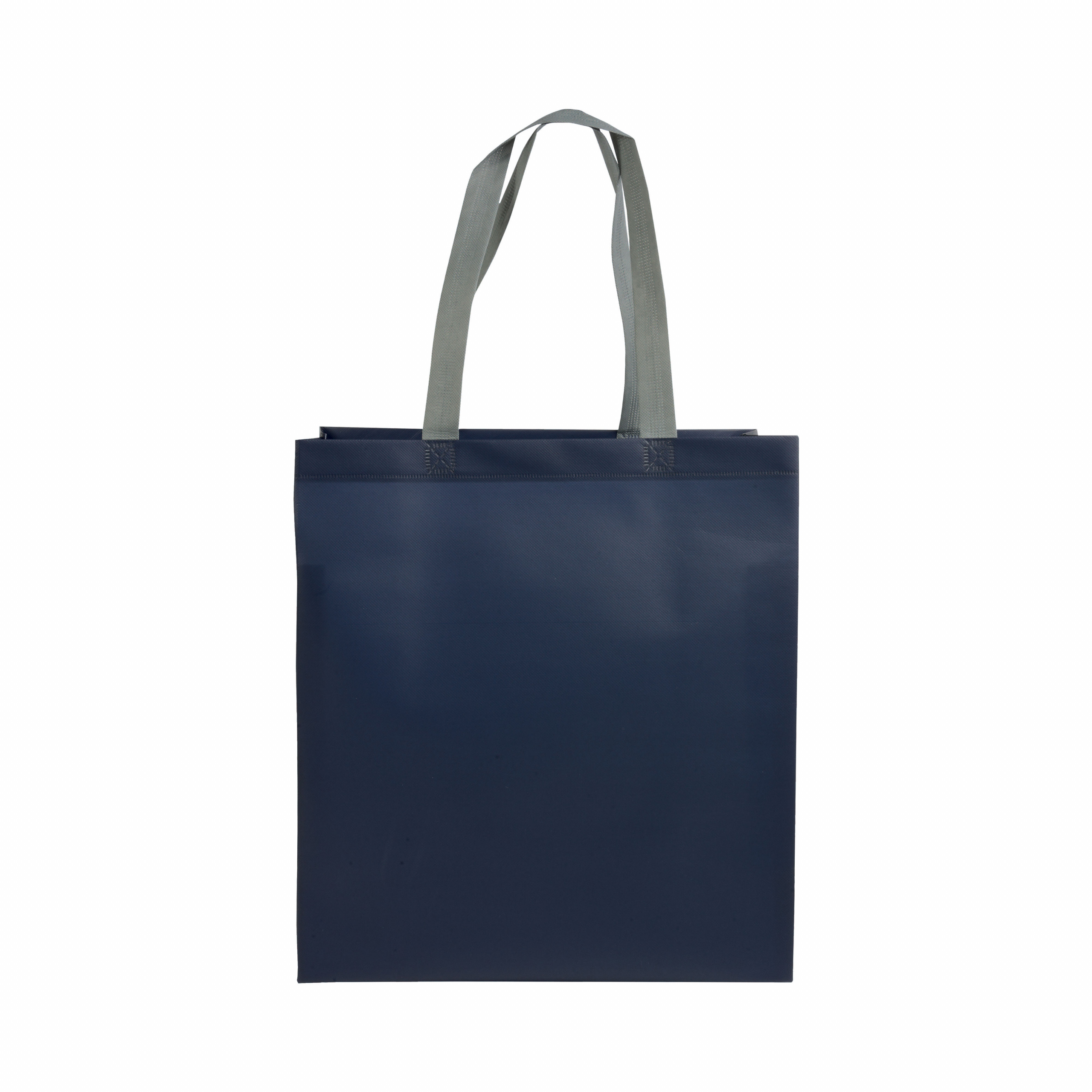 Bolsita de tejido sin tejer laminado, asas cortas y fuelle, Azul, , , ,