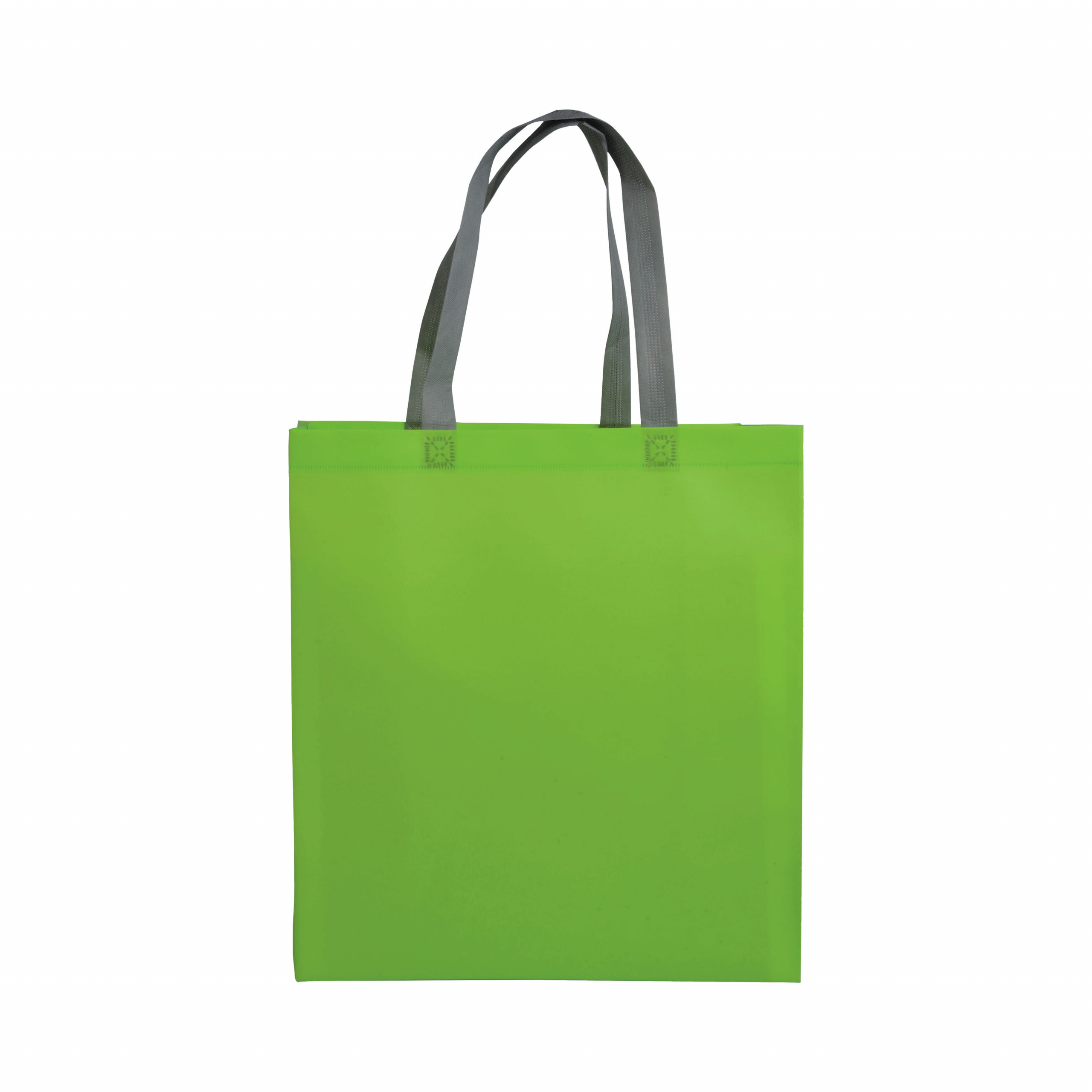 Bolsita de tejido sin tejer laminado, asas cortas y fuelle, Verde metz, , , ,