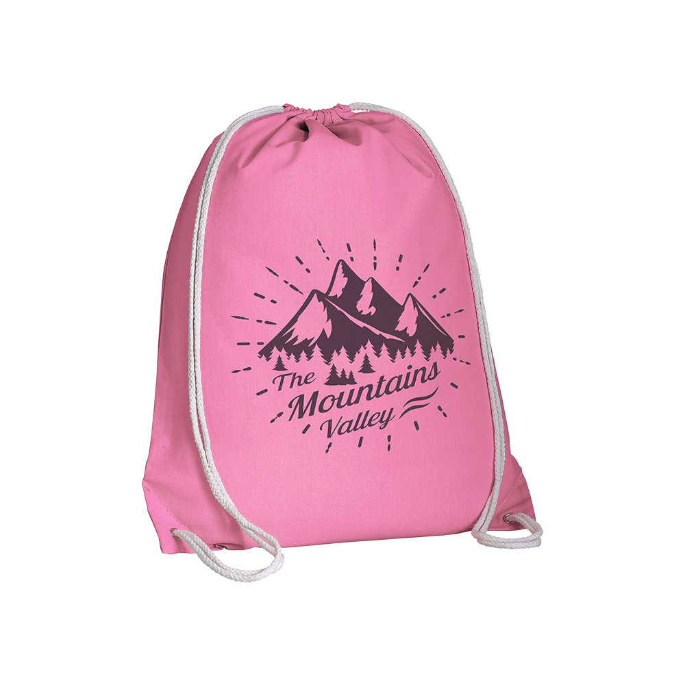 Mochila de algodón 135 g/m2 con esquinas reforzadas, Rosado, , , ,