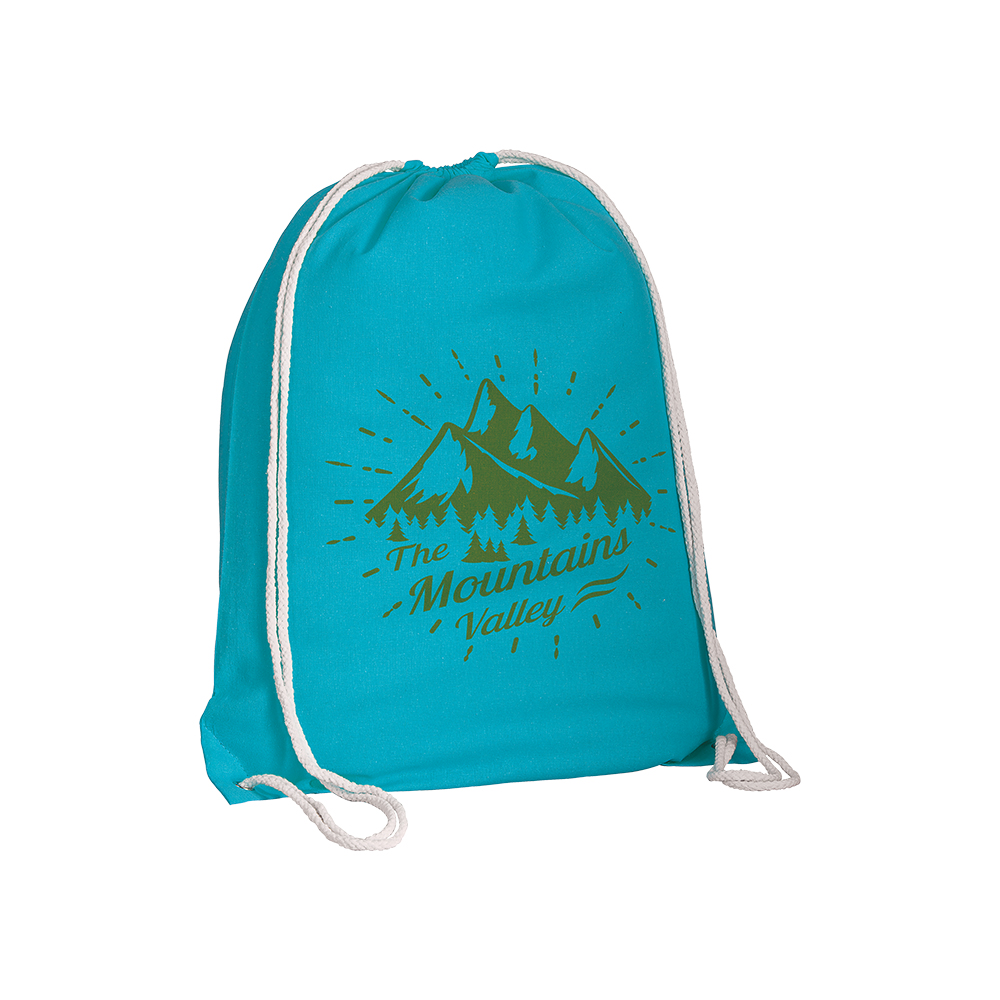 Mochila de algodón 135 g/m2 con esquinas reforzadas, Celeste, , , ,