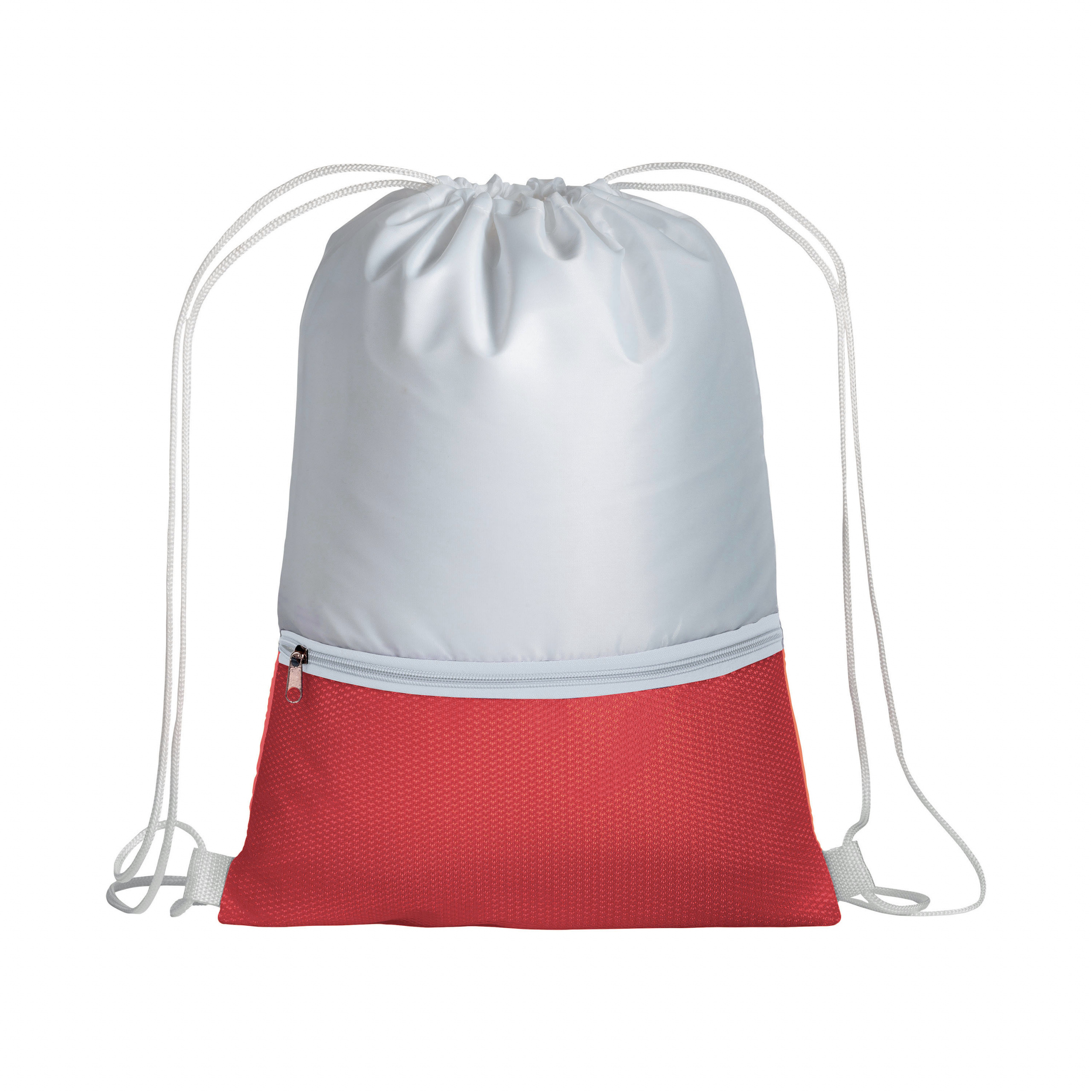 Mochila de poliester con el bolsillo de color, Rojo, , , ,