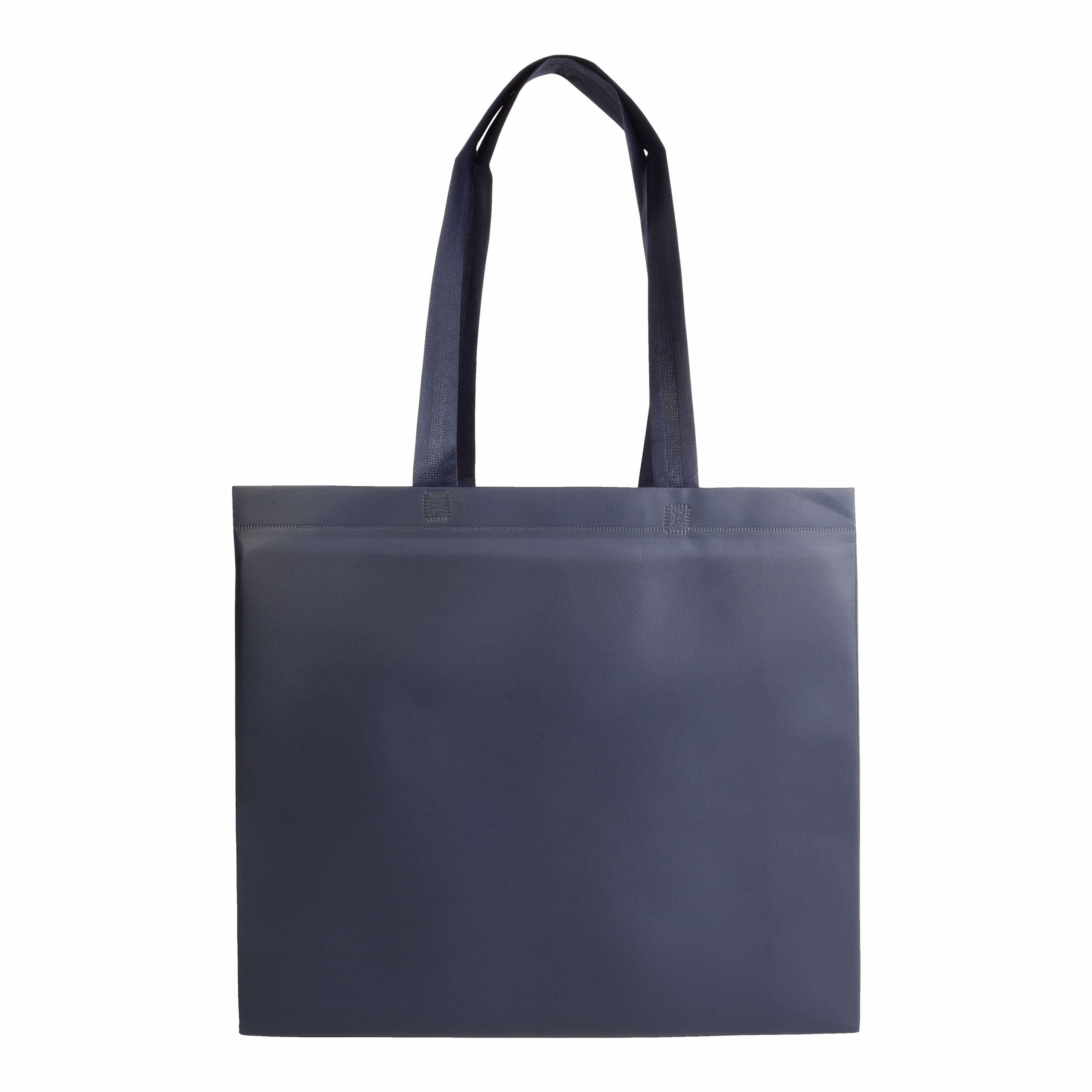 Bolsa laminada de tejido sin tejer, asas largas y fuelle, Azul, , , ,
