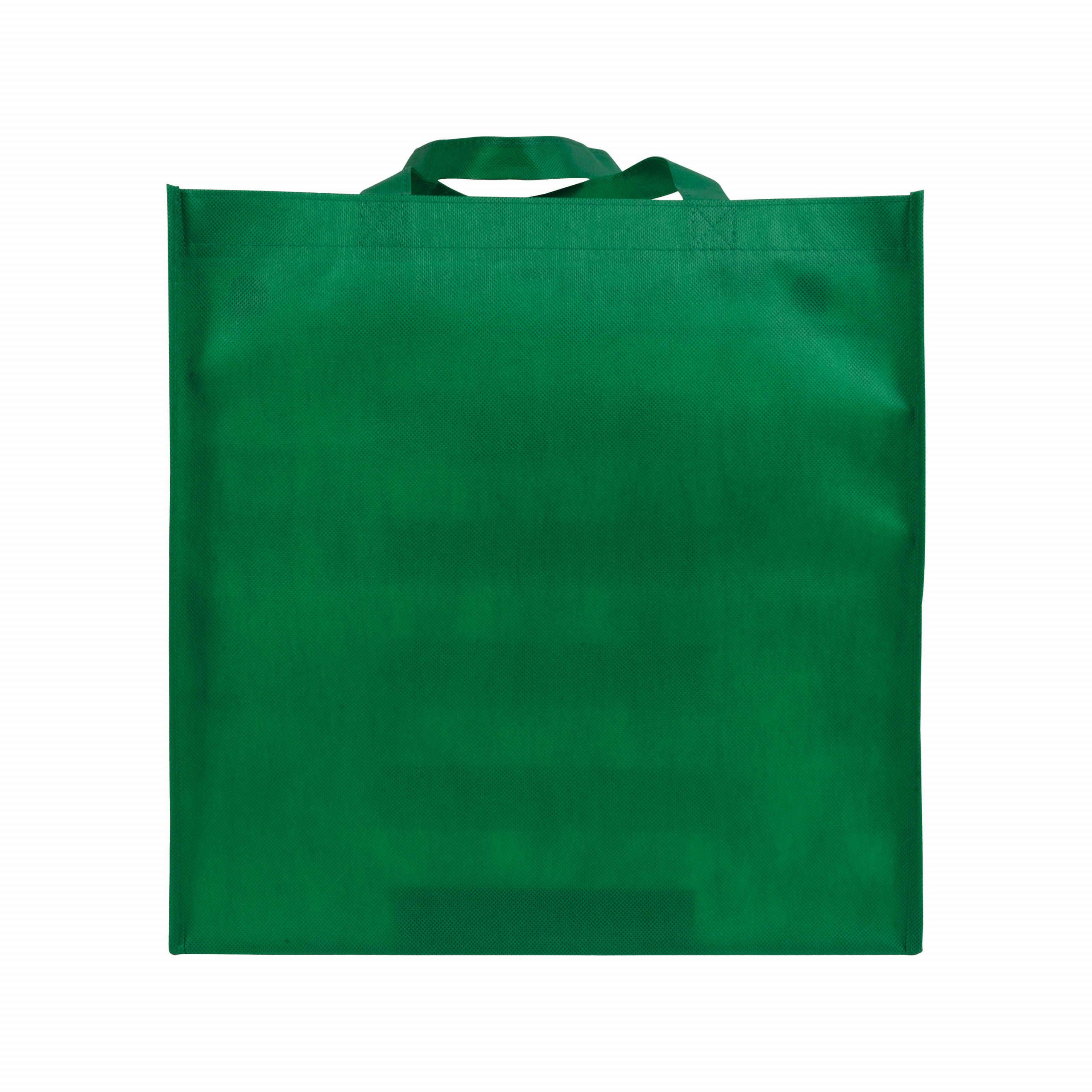 Bolsa shopper de tejido sin tejer 100 g/m2 con asas largas y fuelle, Verde, , , 80 G/M2,