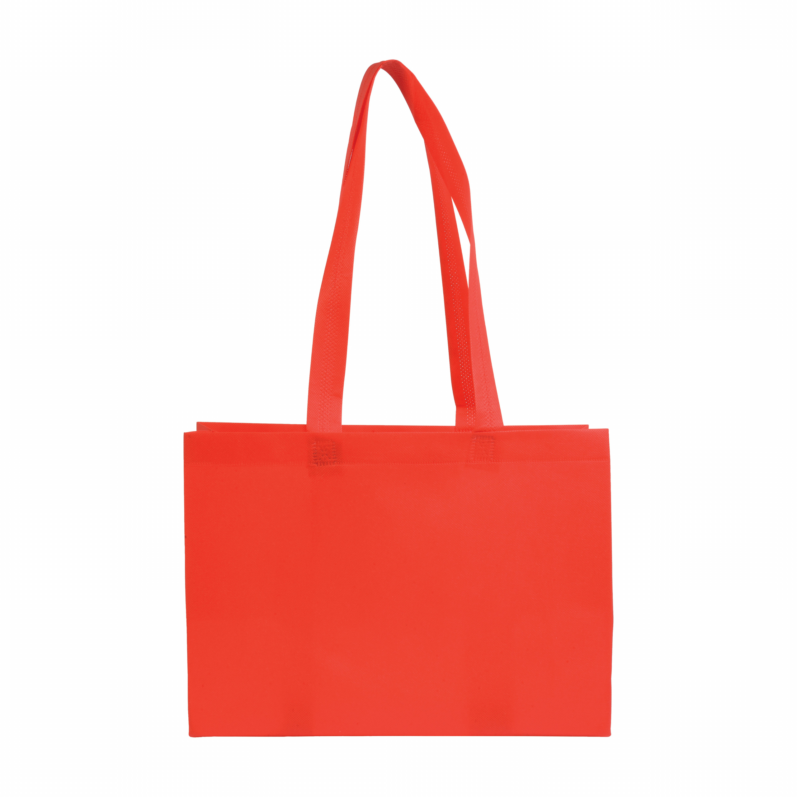 Bolsa shopper de tejido sin tejer 80 g/m2 con asas largas y fuelle, Rojo, , , ,