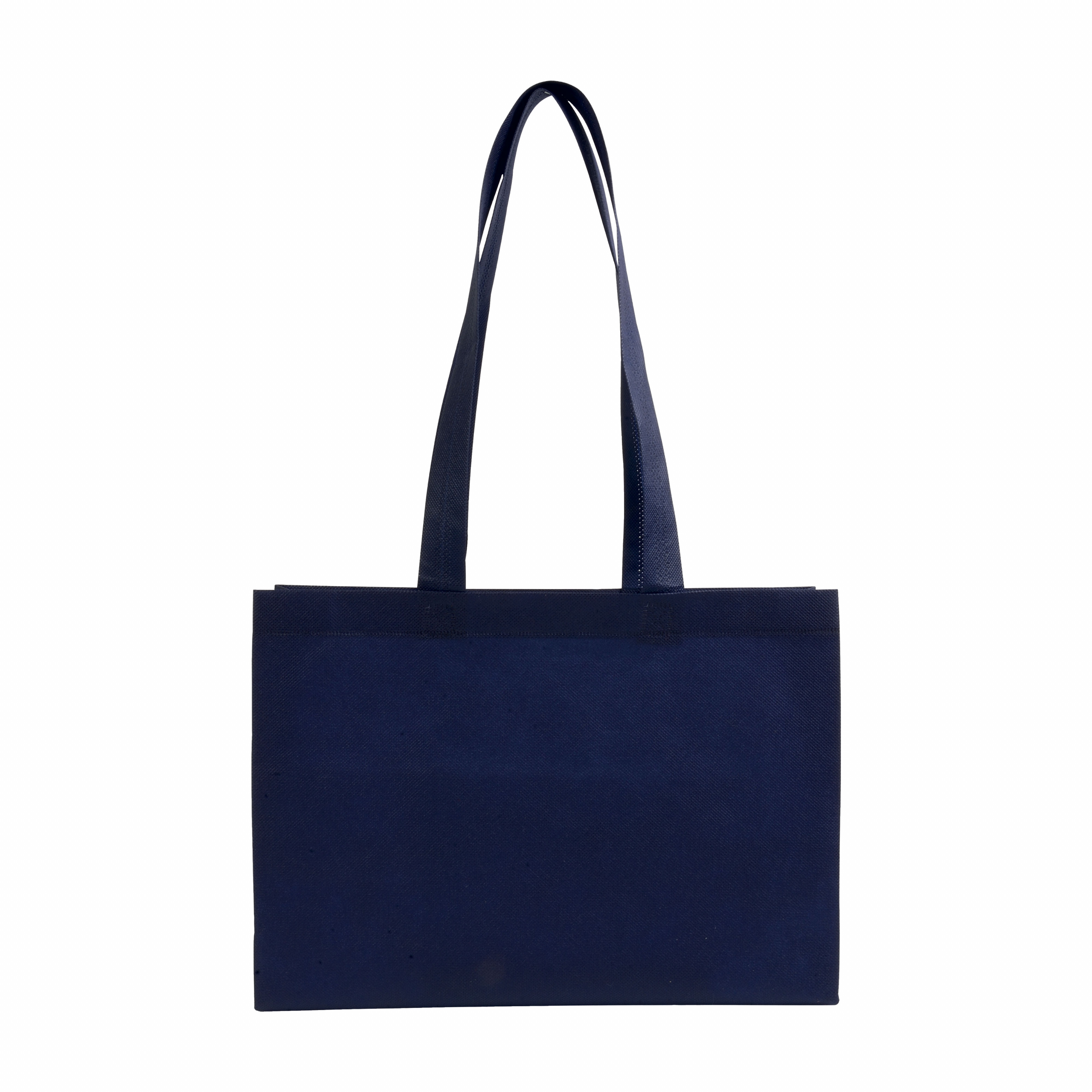 Bolsa shopper de tejido sin tejer 80 g/m2 con asas largas y fuelle, Azul, , , ,