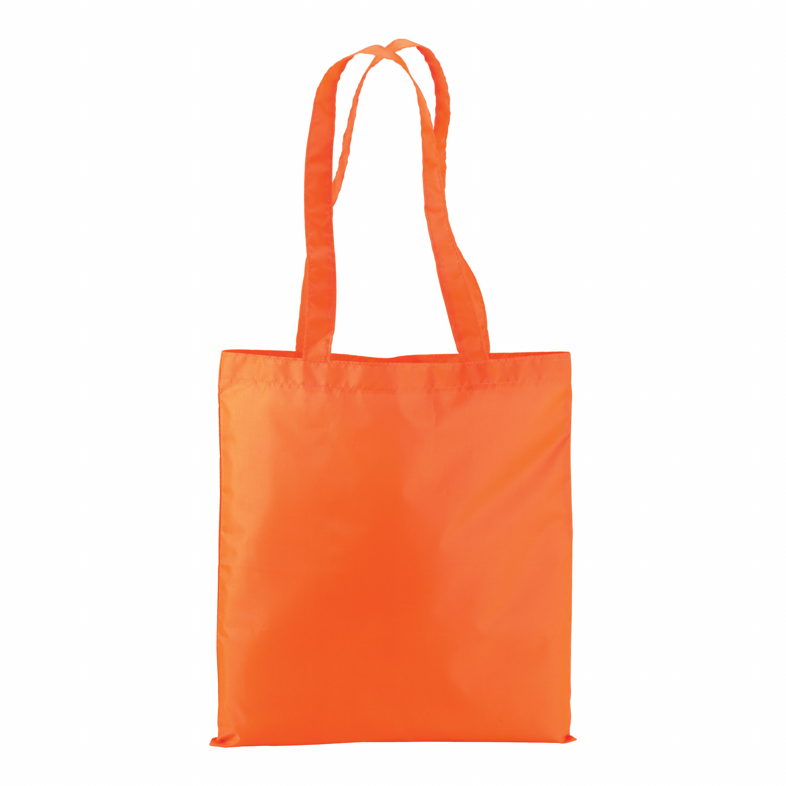 Bolsa shopper fluo de polyester con asas largas, Naranja, , , ,