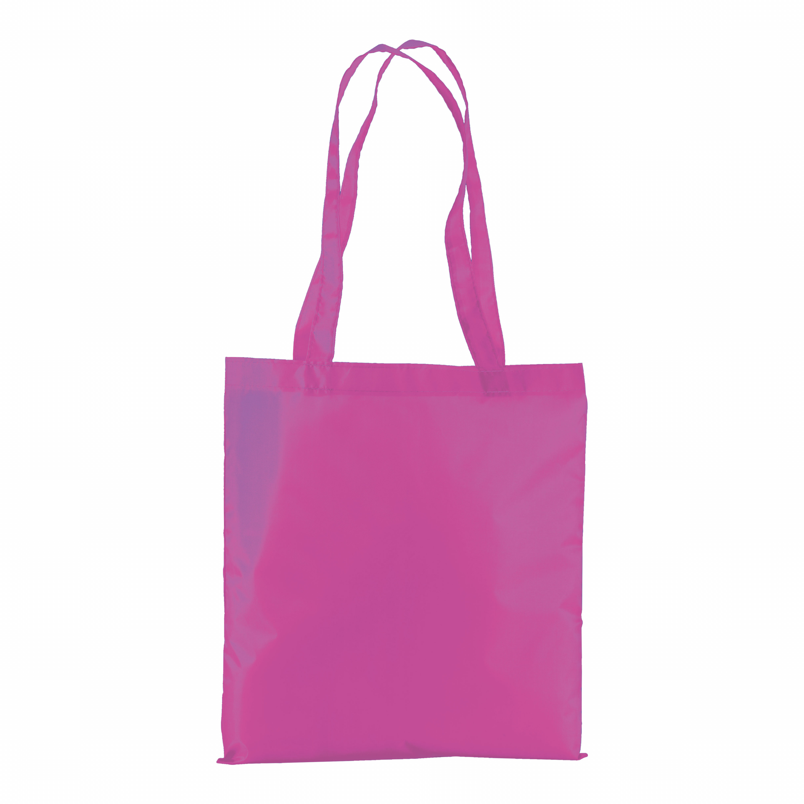 Bolsa shopper fluo de polyester con asas largas, Fucsia, , , ,