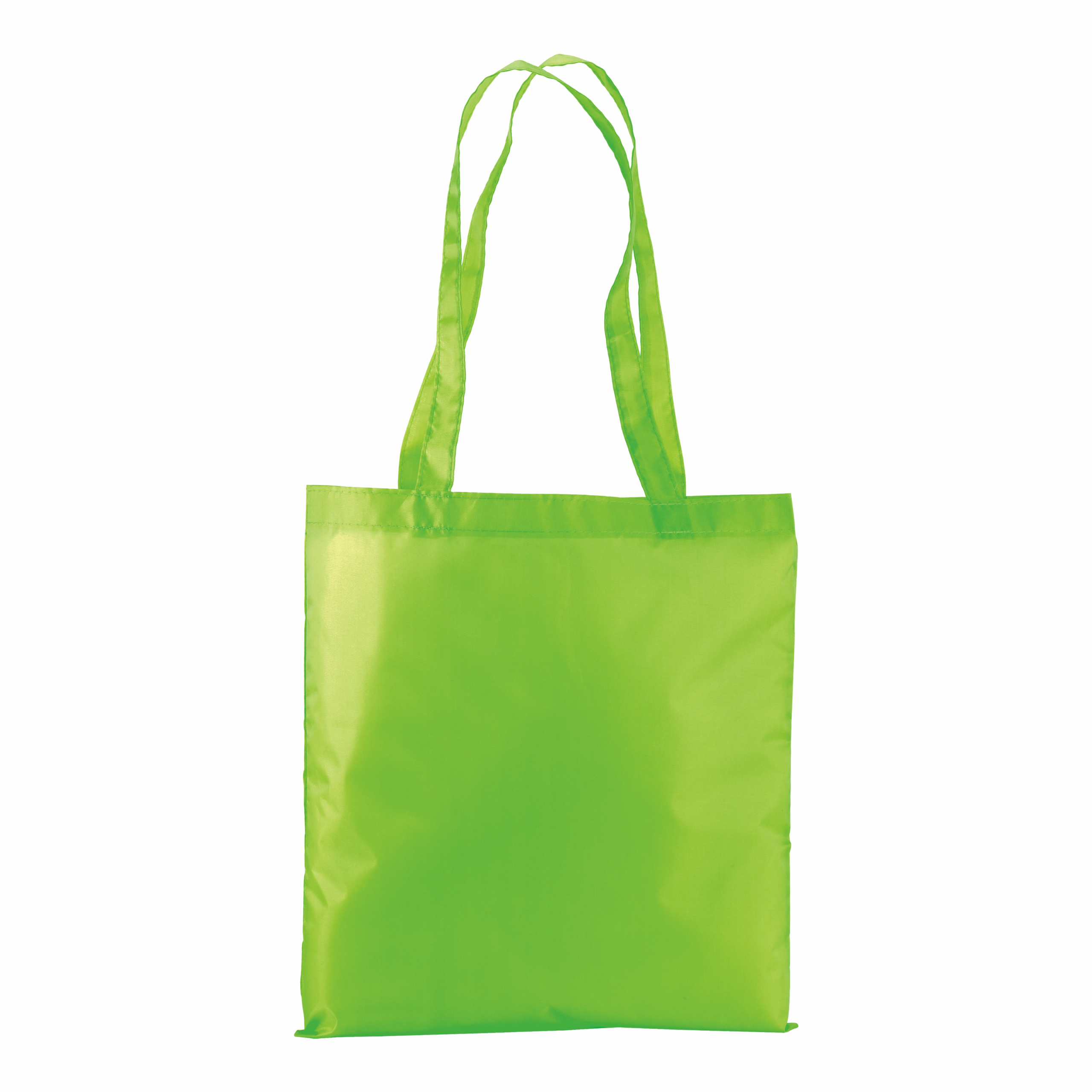 Bolsa shopper fluo de polyester con asas largas, Verde metz, , , ,