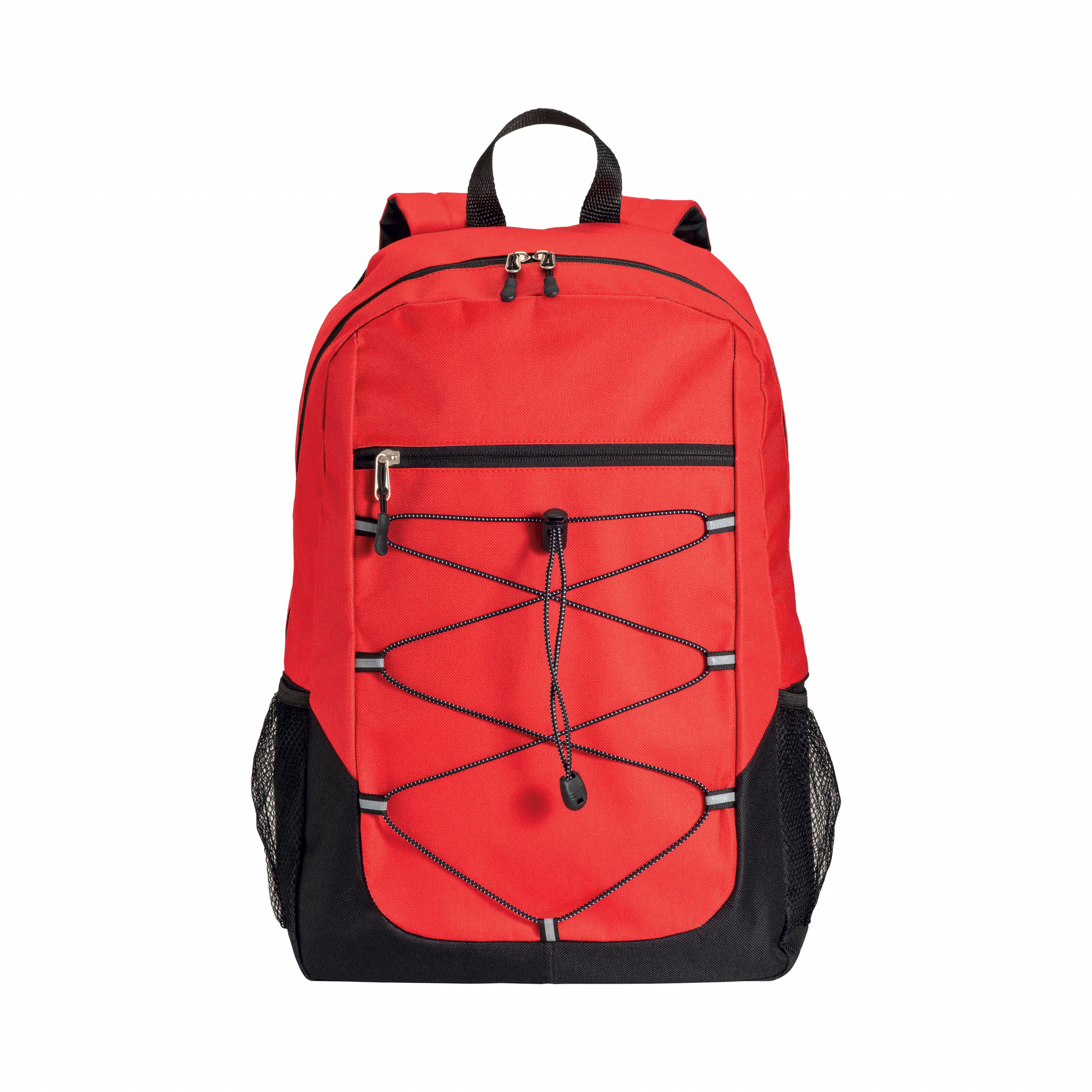 Mochila de poliéster 600D con espalda acolchada y espalda elástica, Rojo, , , ,