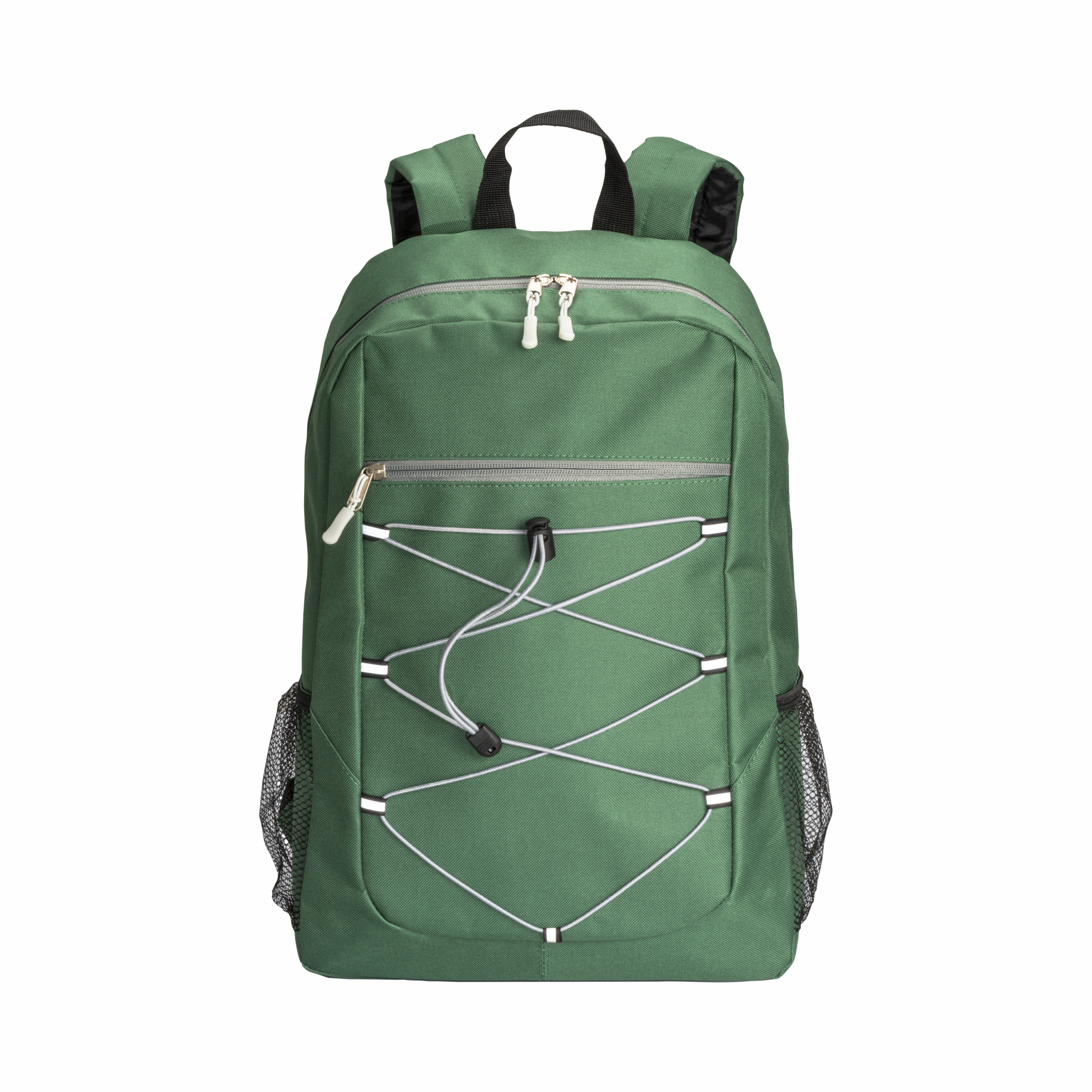 Mochila de poliéster 600D con espalda acolchada y espalda elástica, Verde, , , ,