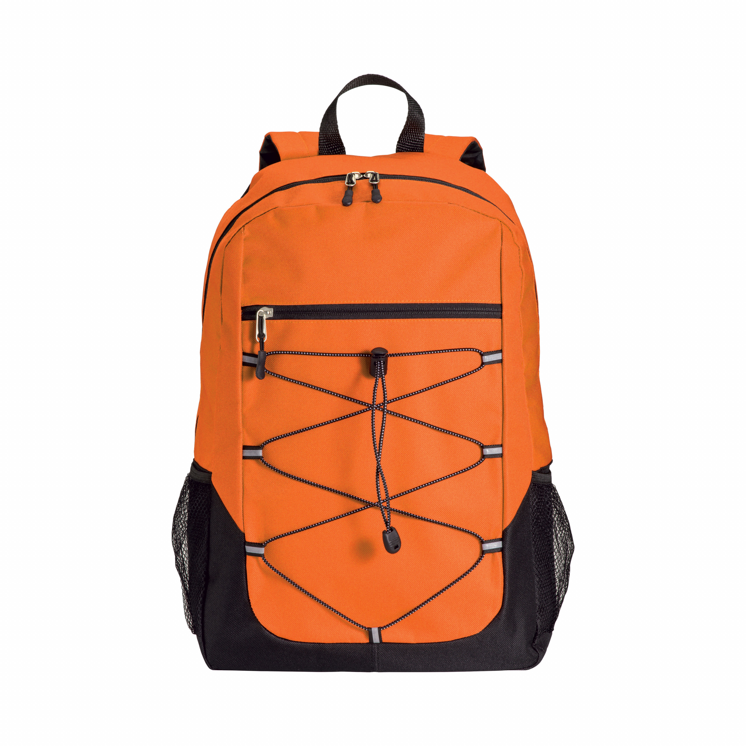 Mochila de poliéster 600D con espalda acolchada y espalda elástica, Naranja, , , ,