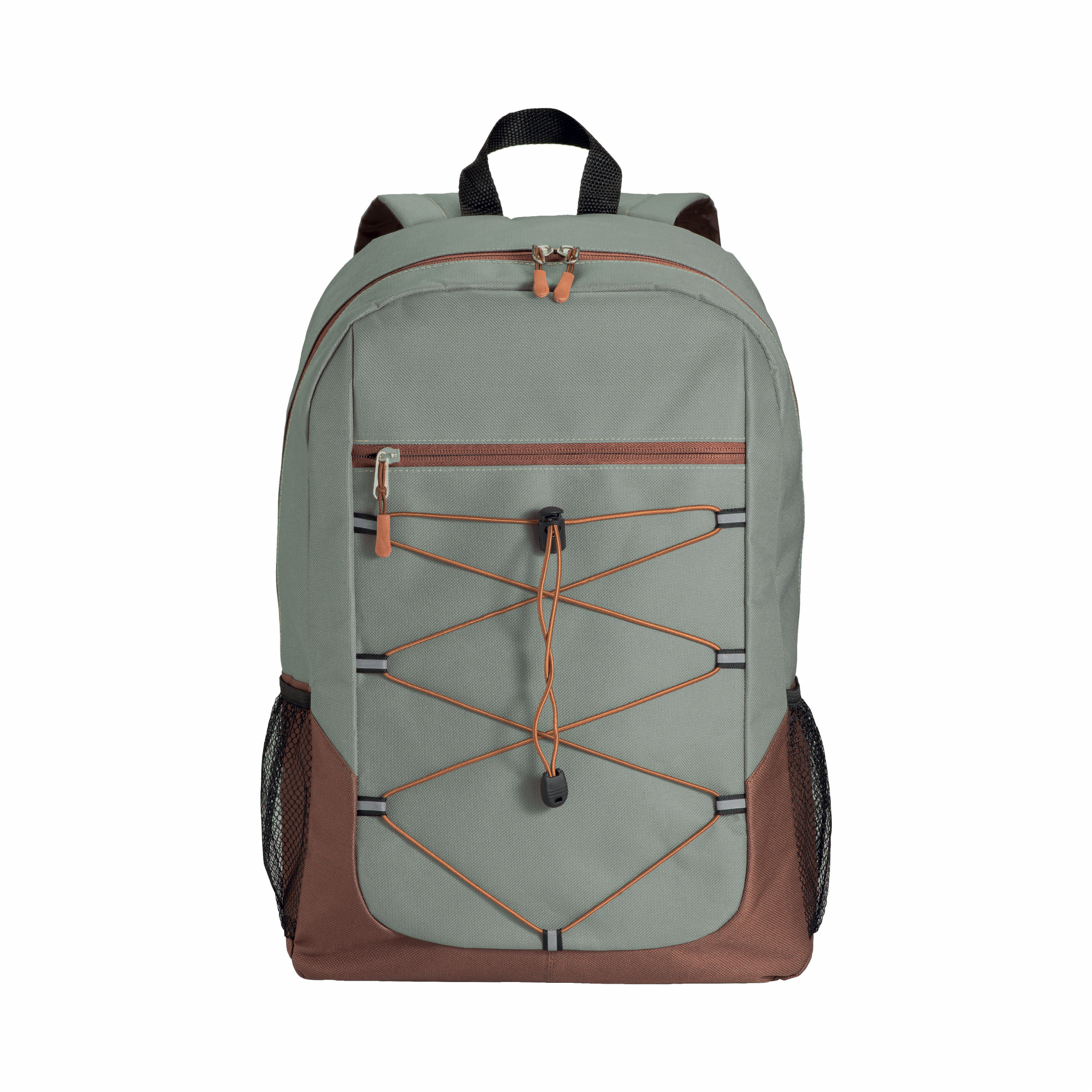 Mochila de poliéster 600D con espalda acolchada y espalda elástica, Castano, , , ,