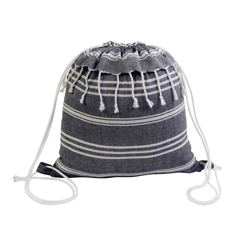Mochila de algodón con efecto fouta, Azul, , , 180 GR/M2,