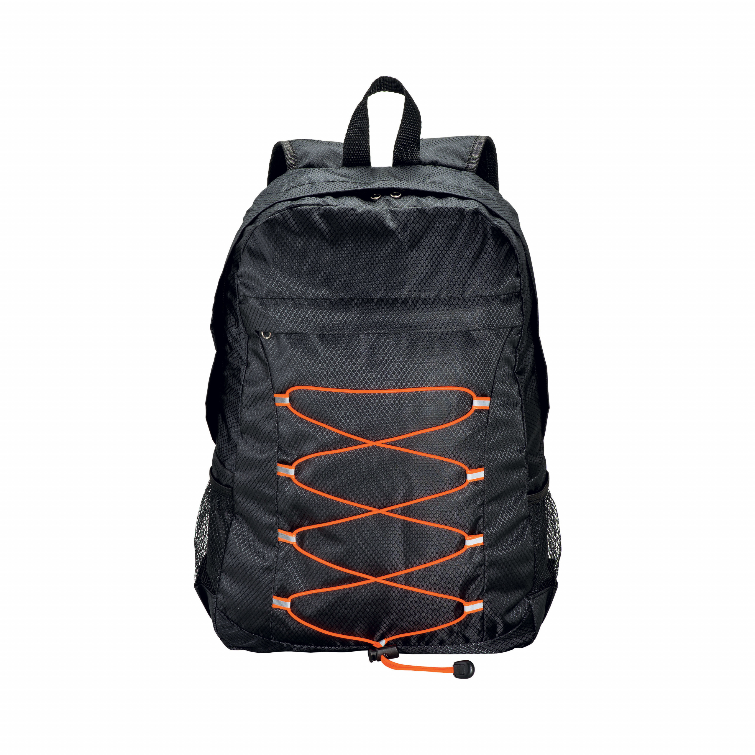 Mochila de poliéster 210D RIPSTOP plegable con 4 bolsillos, Negro, , , ,