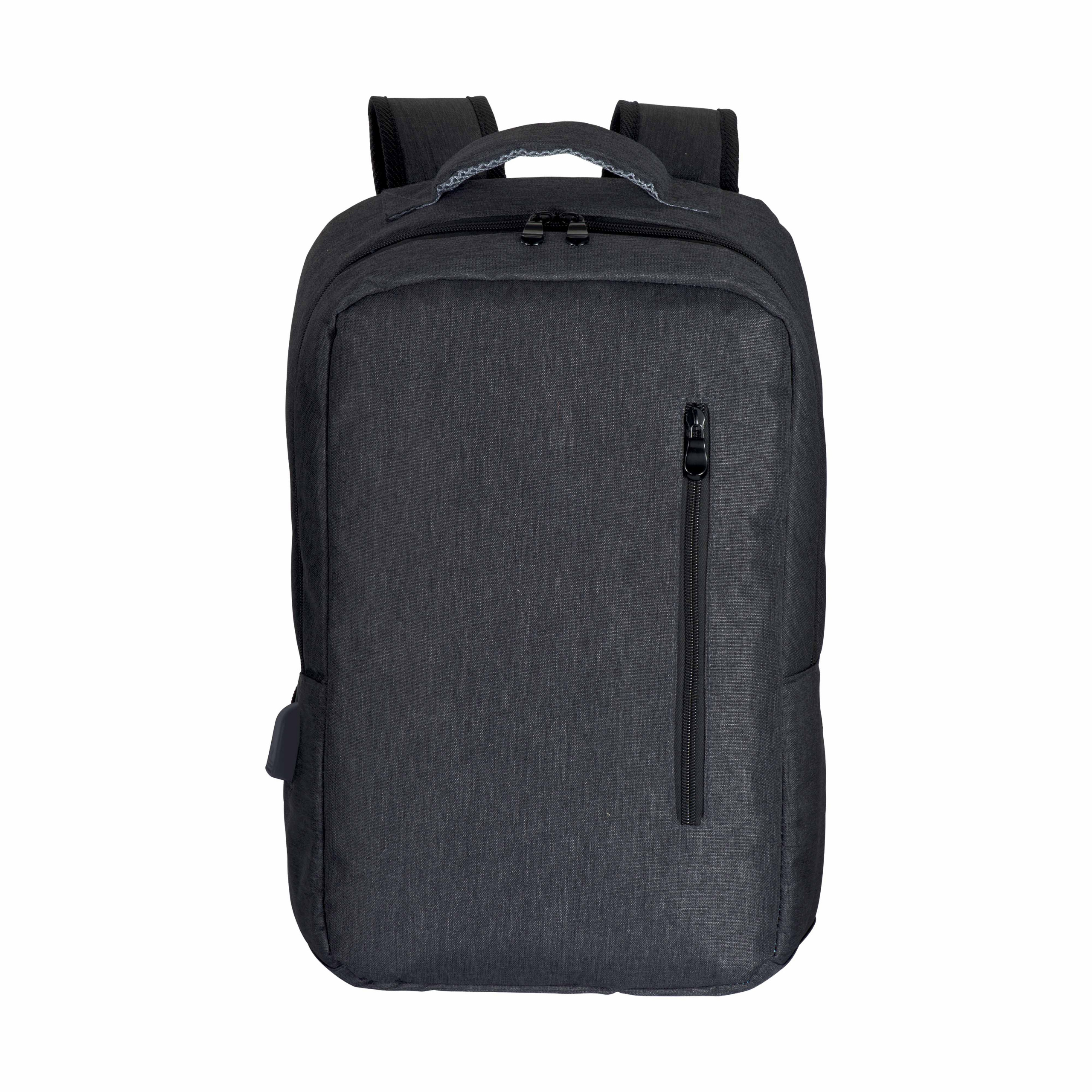 Mochila para ordenador de poliéster 300D con tres bolsillos, Negro, , , 300D MELANGE,