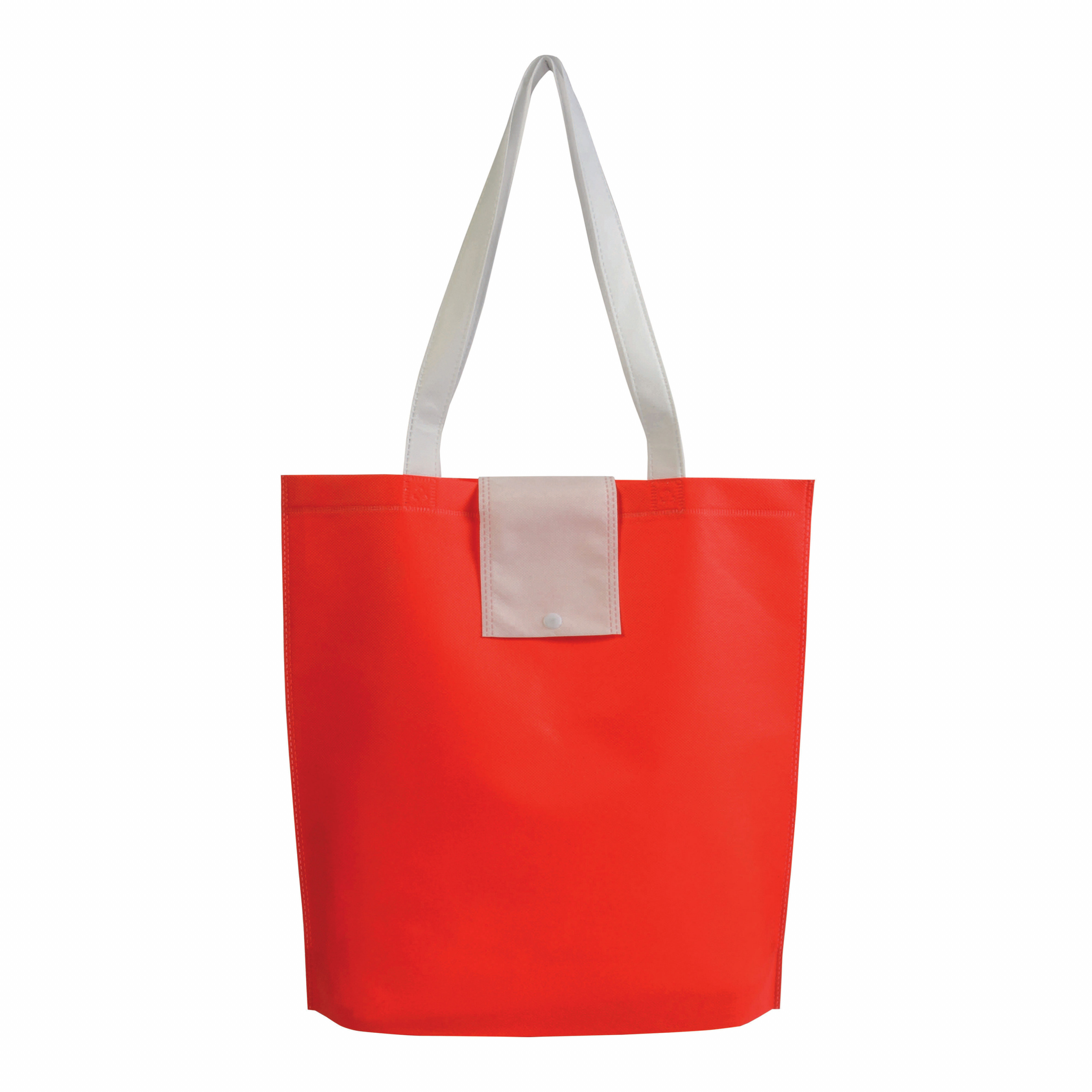 Shopper plegable en TNT 80g / m2 termosellada, asas cortas, Rojo, , , 80 GSM,