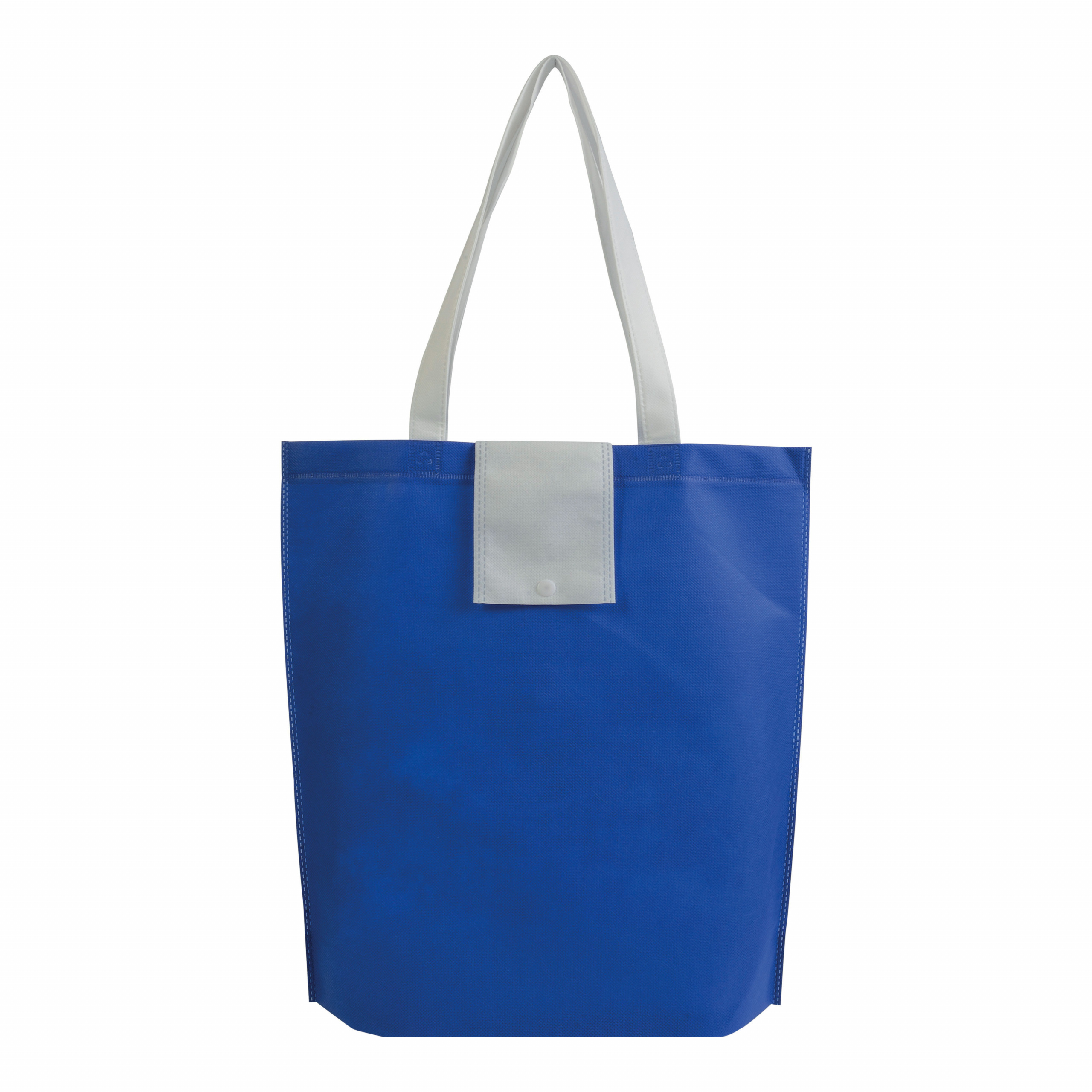 Shopper plegable en TNT 80g / m2 termosellada, asas cortas, Royal, , , 80 GSM,