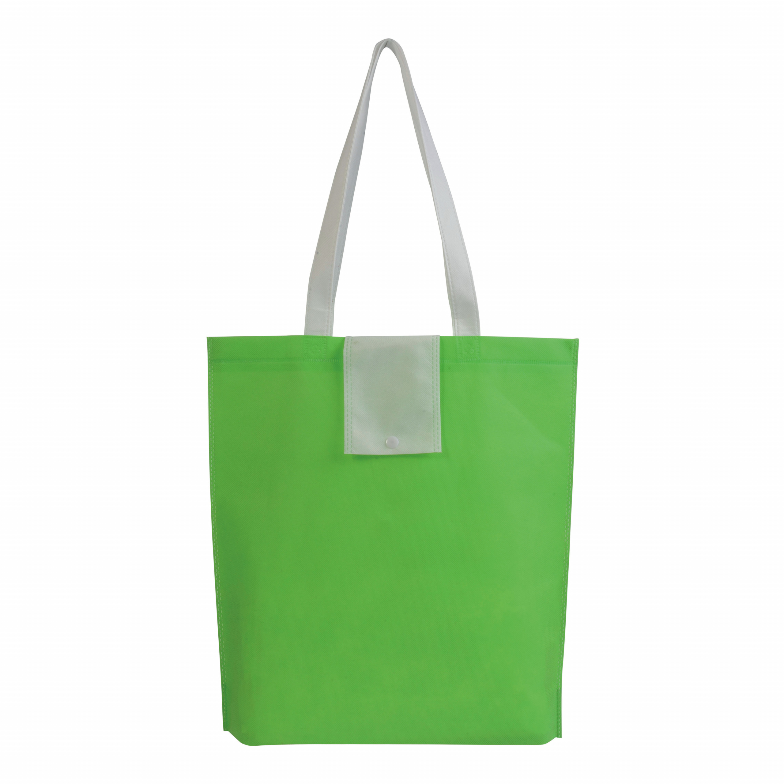 Shopper plegable en TNT 80g / m2 termosellada, asas cortas, Verde metz, , , 80 GSM,
