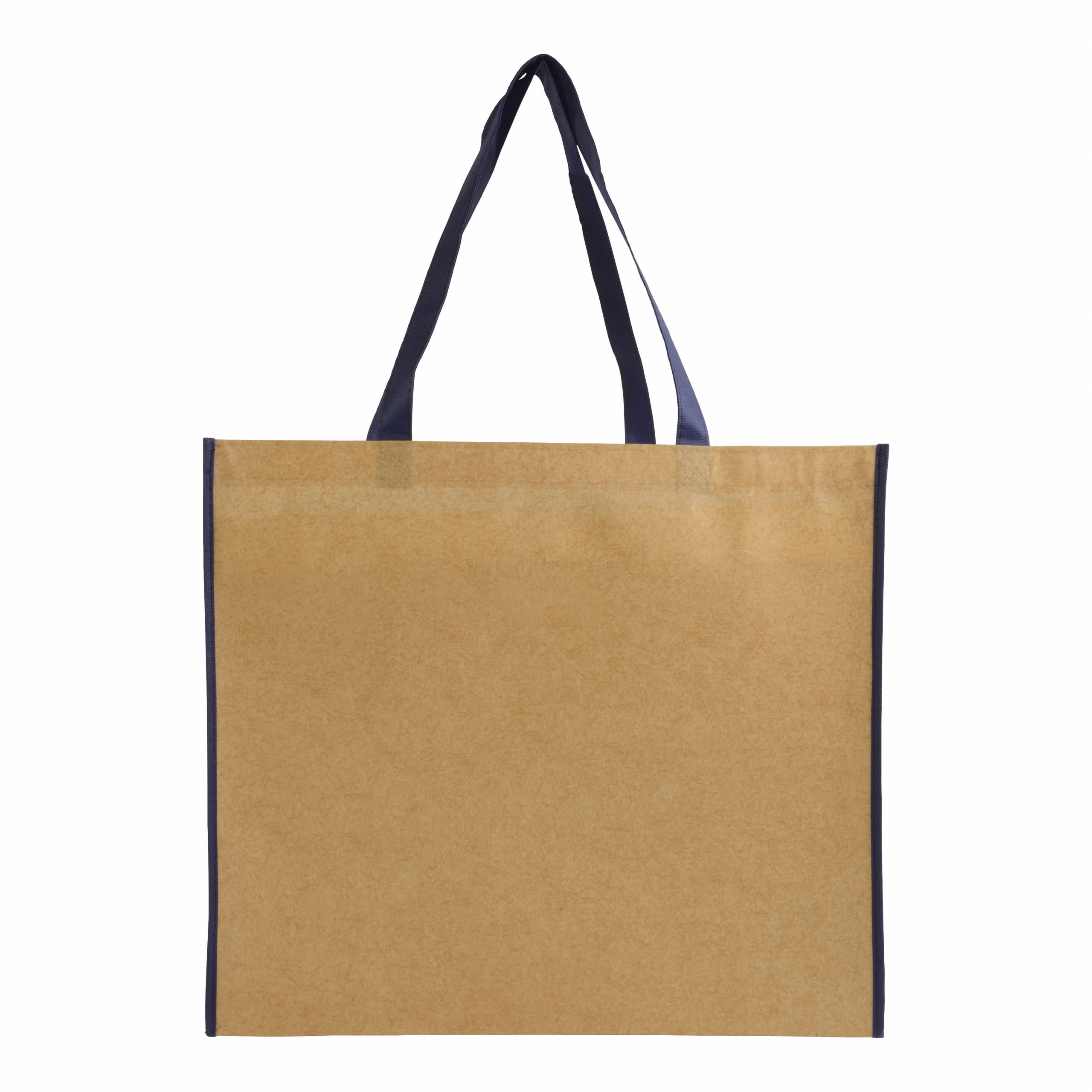 Bolso de la compra no tejido laminado con asas largas de color y refuerzo, Azul, , , ,
