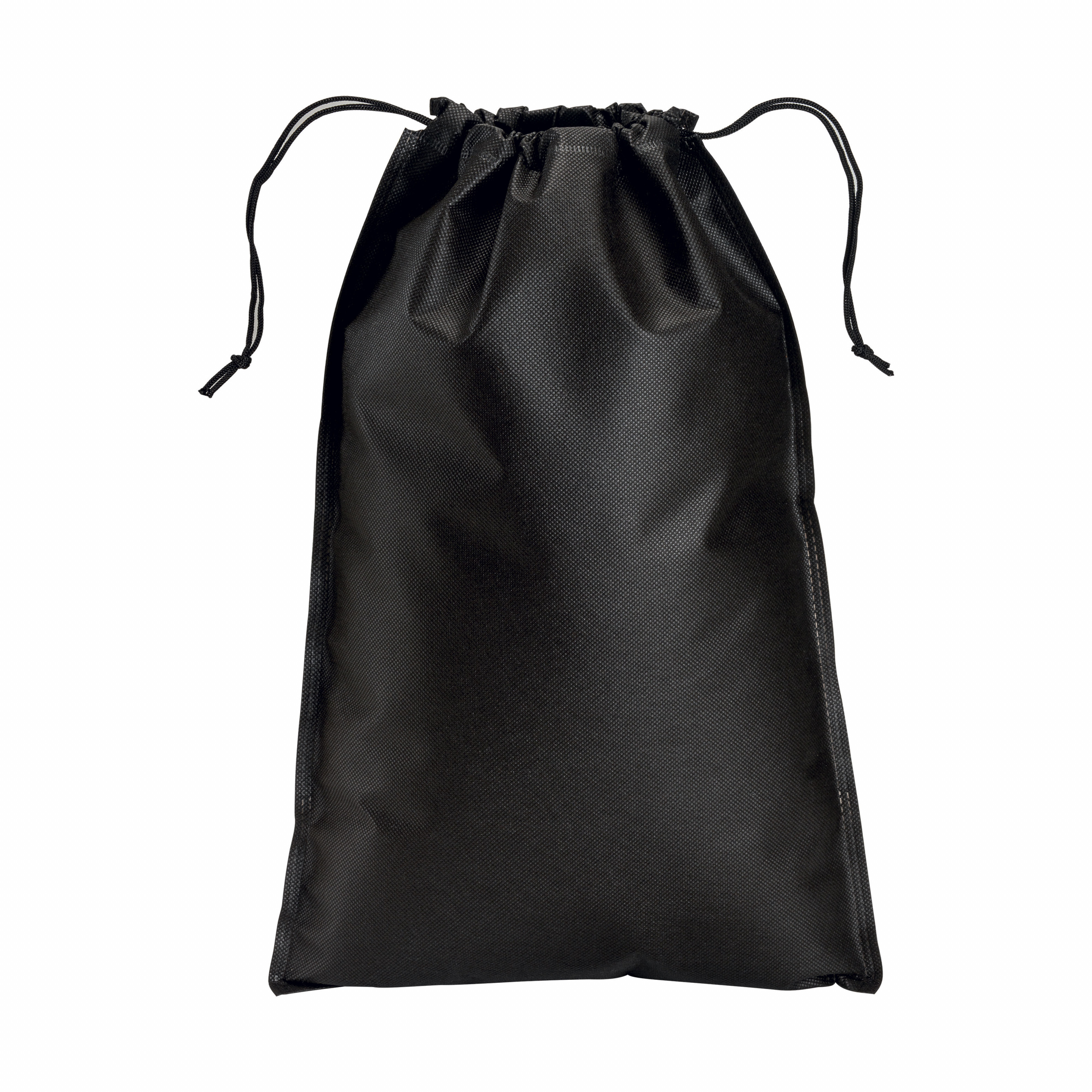 Bolso no tejido de 80 g / m2 con cuerdas, 50 x 75 cm, Negro, , , ,
