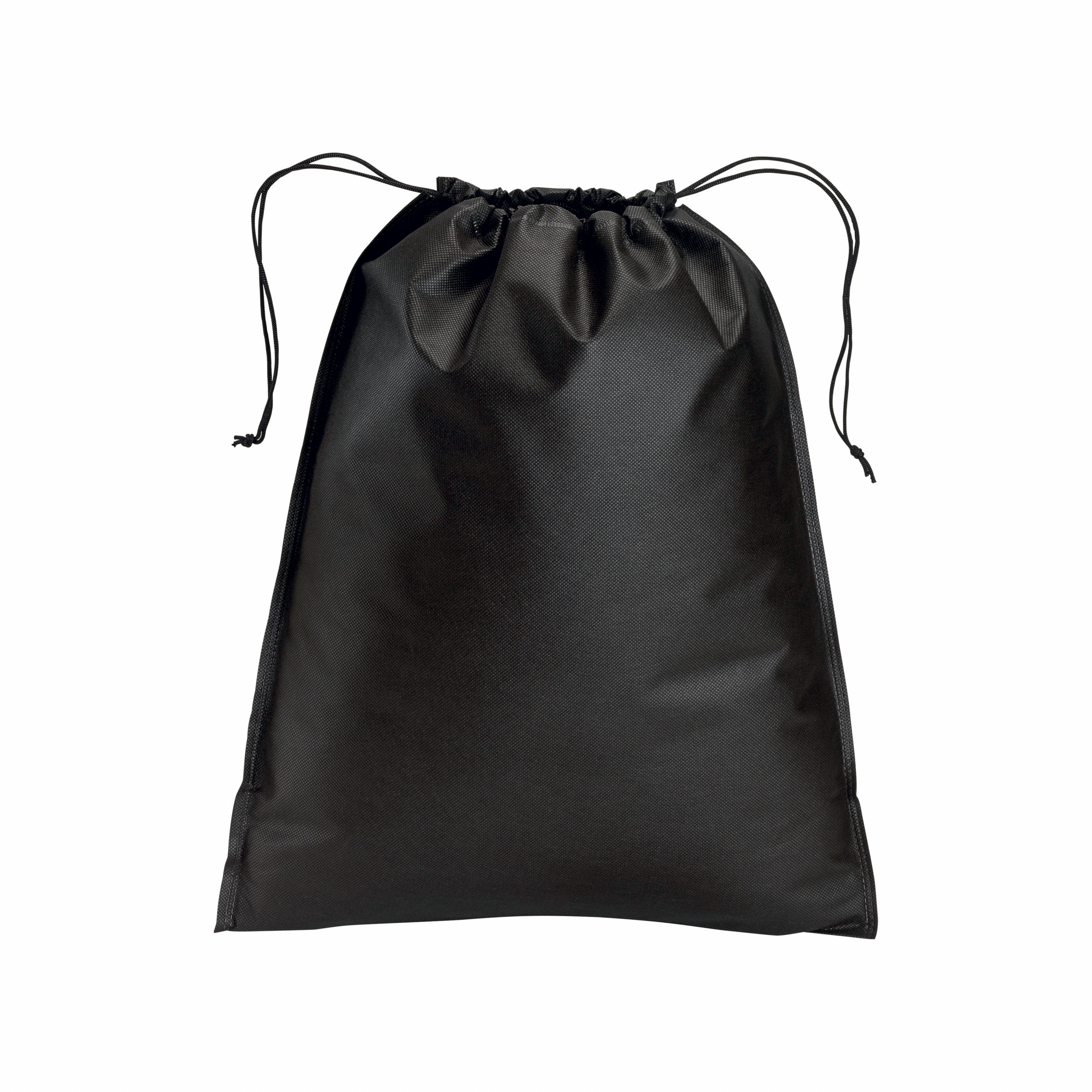 Bolsa en tejido sin tejer 80 g/m2 bolsa con cierre de hilo, 40 x 50 cm, Negro, , , ,