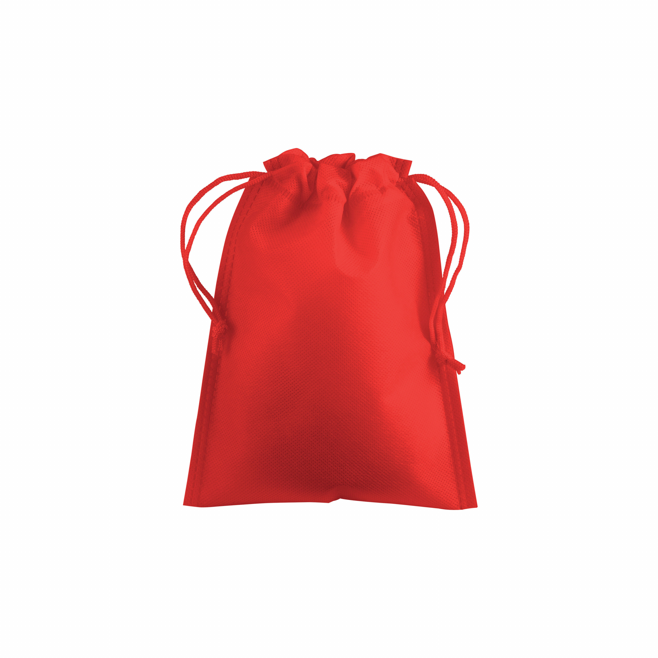 Bolsa en tejido sin tejer 80 g/m2 bolsa con cierre de hilo, 15 x 20 cm, Rojo, , , ,